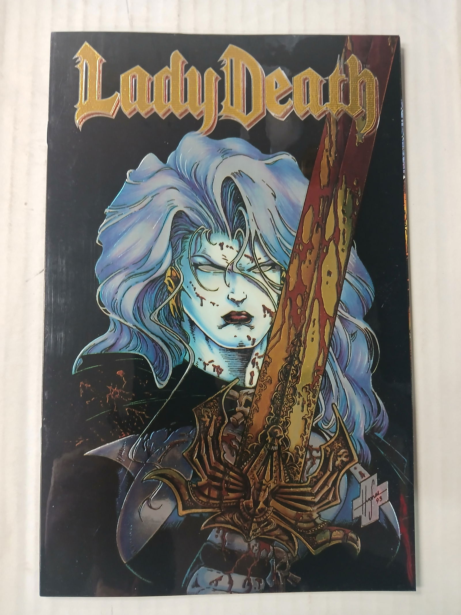 Lady Death #1 original series 1994 comic book: Lady Death #1 original series comic book 1994 by chaos comics 1993 this comic has a full chromium coverand is excellent condition.================================= PLEASE READ ========================