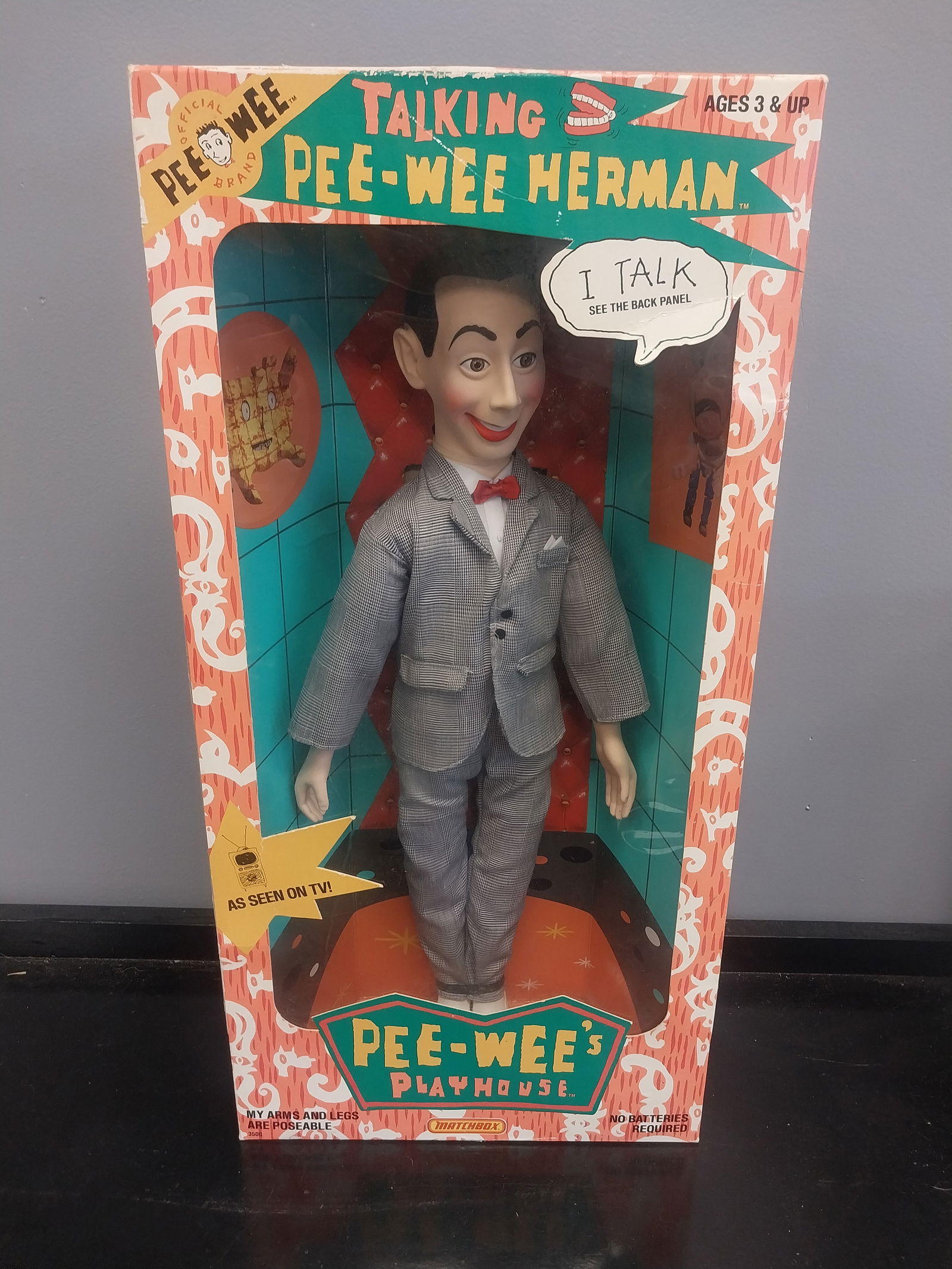 Vintage Talking Pee-Wee Herman Doll in Original Box (1 of 3)