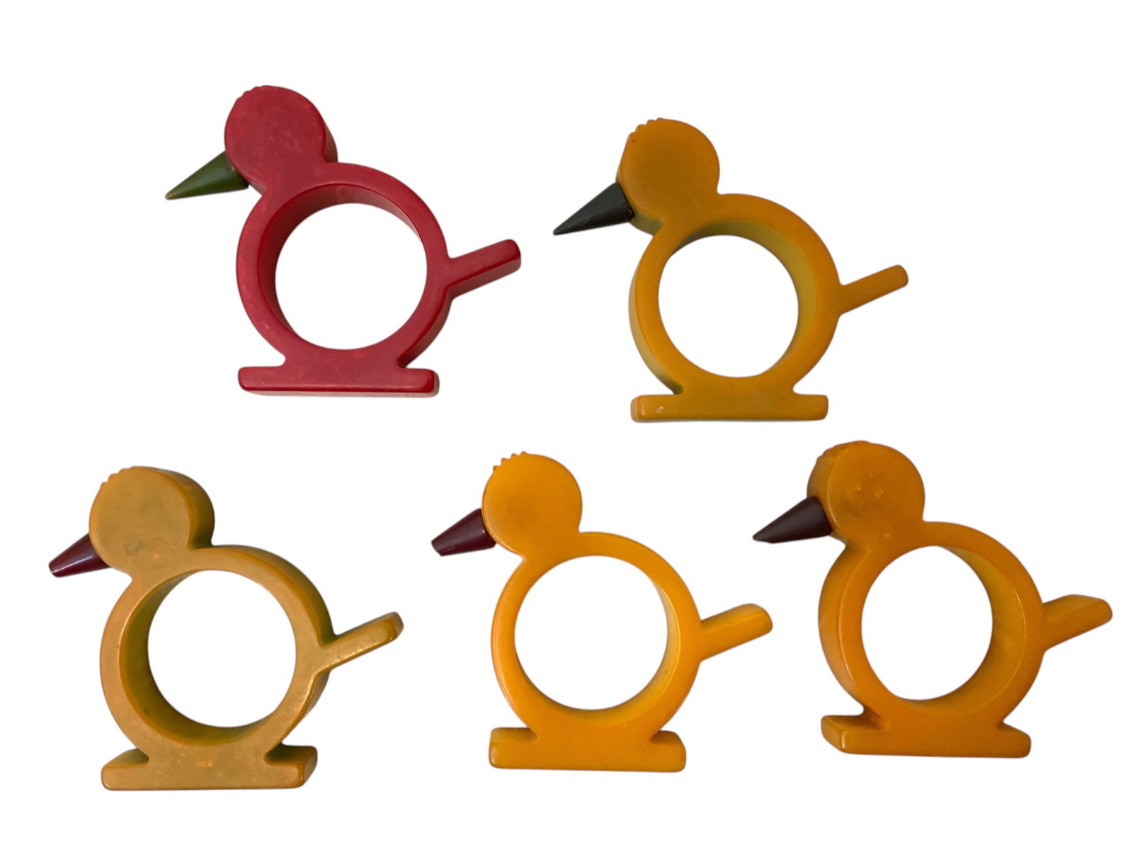 Five Bakelite Duck Napkin Holders: Five Bakelite Duck Napkin Holders. All in a row and they are Wonderful. ================================= PLEASE READ =============================Shipping for this lot is available ONLY THROUGH