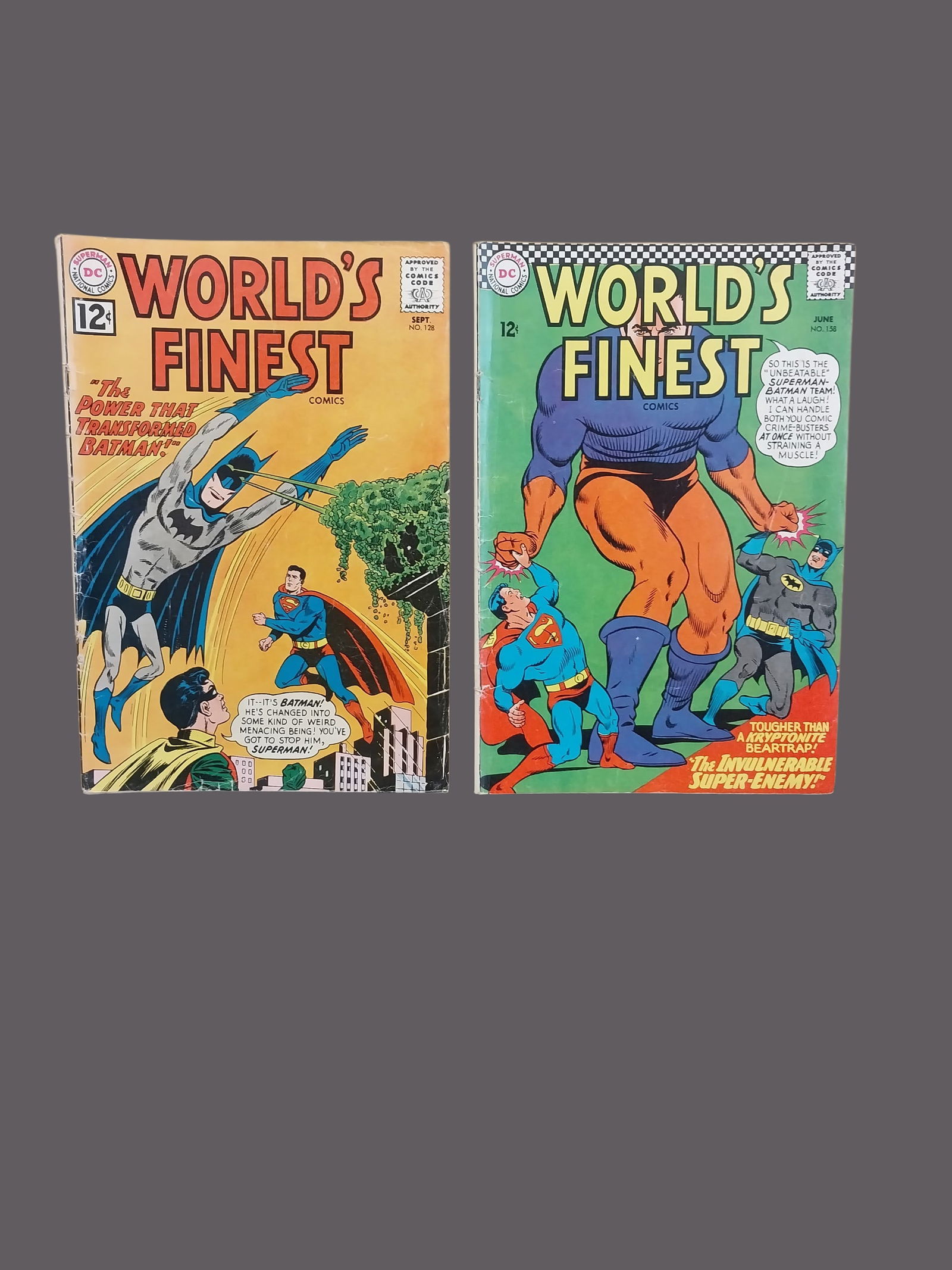 Collection of 2 Vintage DC World's Finest Comics numers 128 and 158: Collection of 2 Vintage DC World's Finest Comics numers 128 and 158 both in good condition.================================= PLEASE READ =============================Shipping for this lot is available
