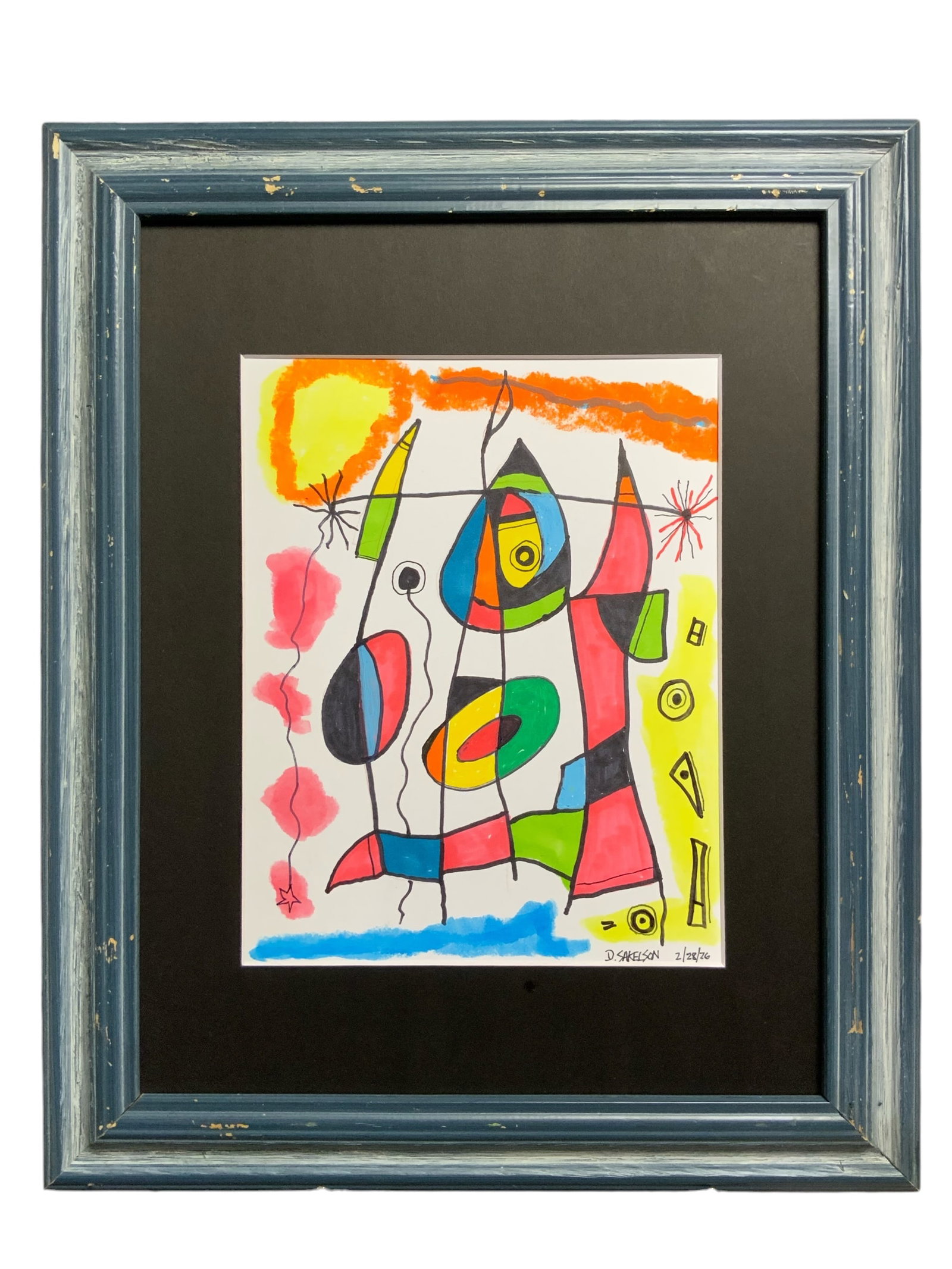 Sakelson: Framed Geometric Abstract Vibrant Colors. No Glass.: Sakelson: Framed Geometric Abstract Vibrant Colors. No Glass. 14" x 17 1/2" =========================PLEASE READ===================Shipping for this lot is available ONLY THROUGH LIVESHIPPING. We advi