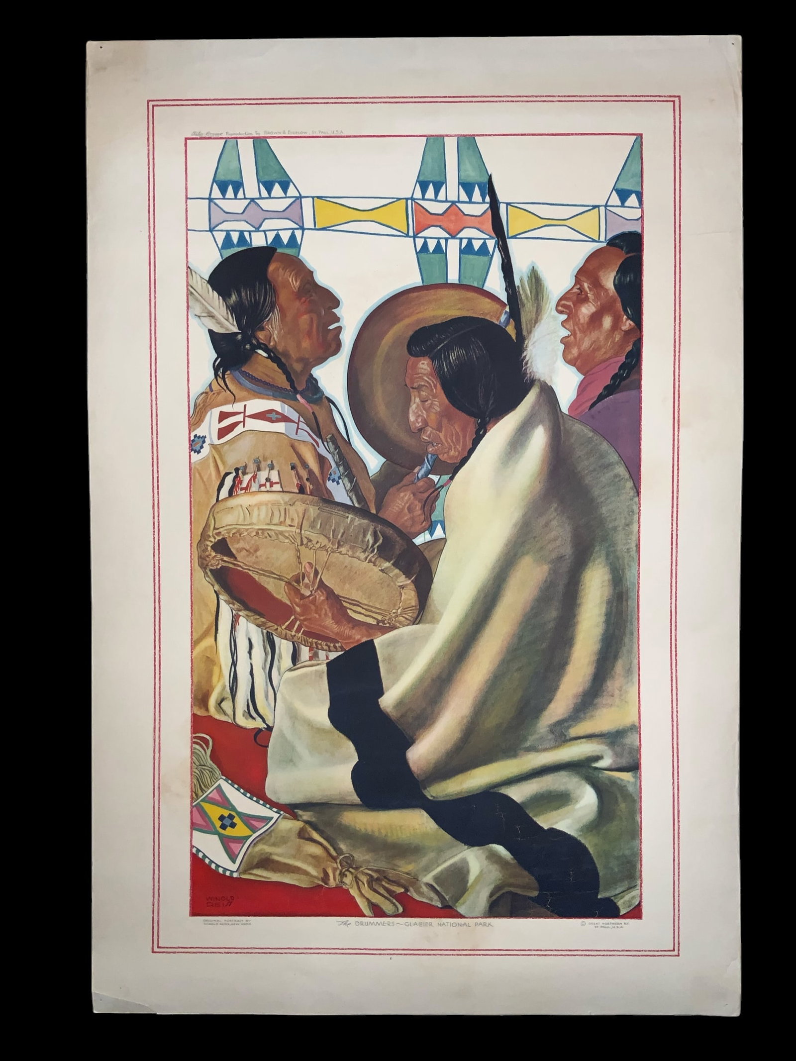 Reproduction Print "The Drummers" Winold Reiss Promoting Great Northern Railway (1 of 3)