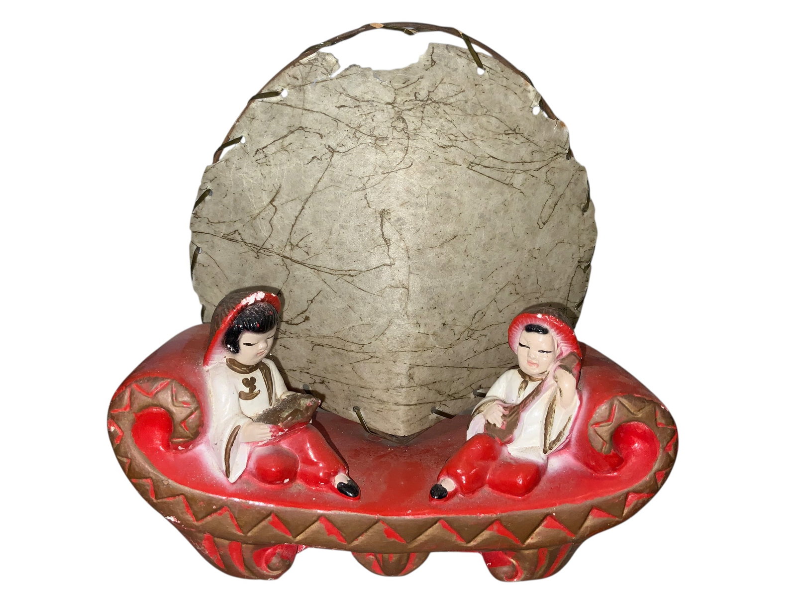 Vintage Asian Theme Chalkware TV Lamp (1 of 4)