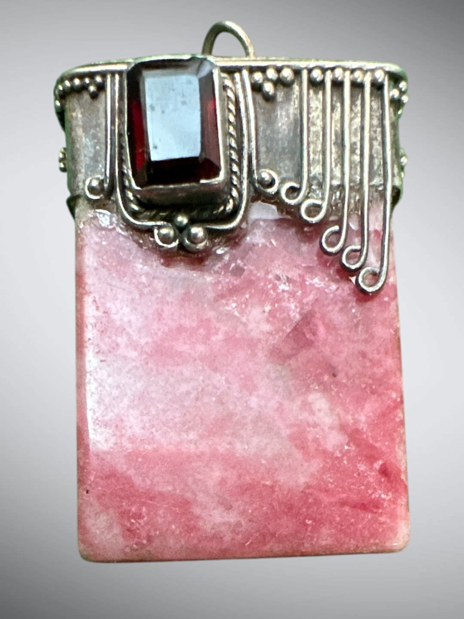 Vtg 925 Rhodochrosite Pendant (1 of 3)