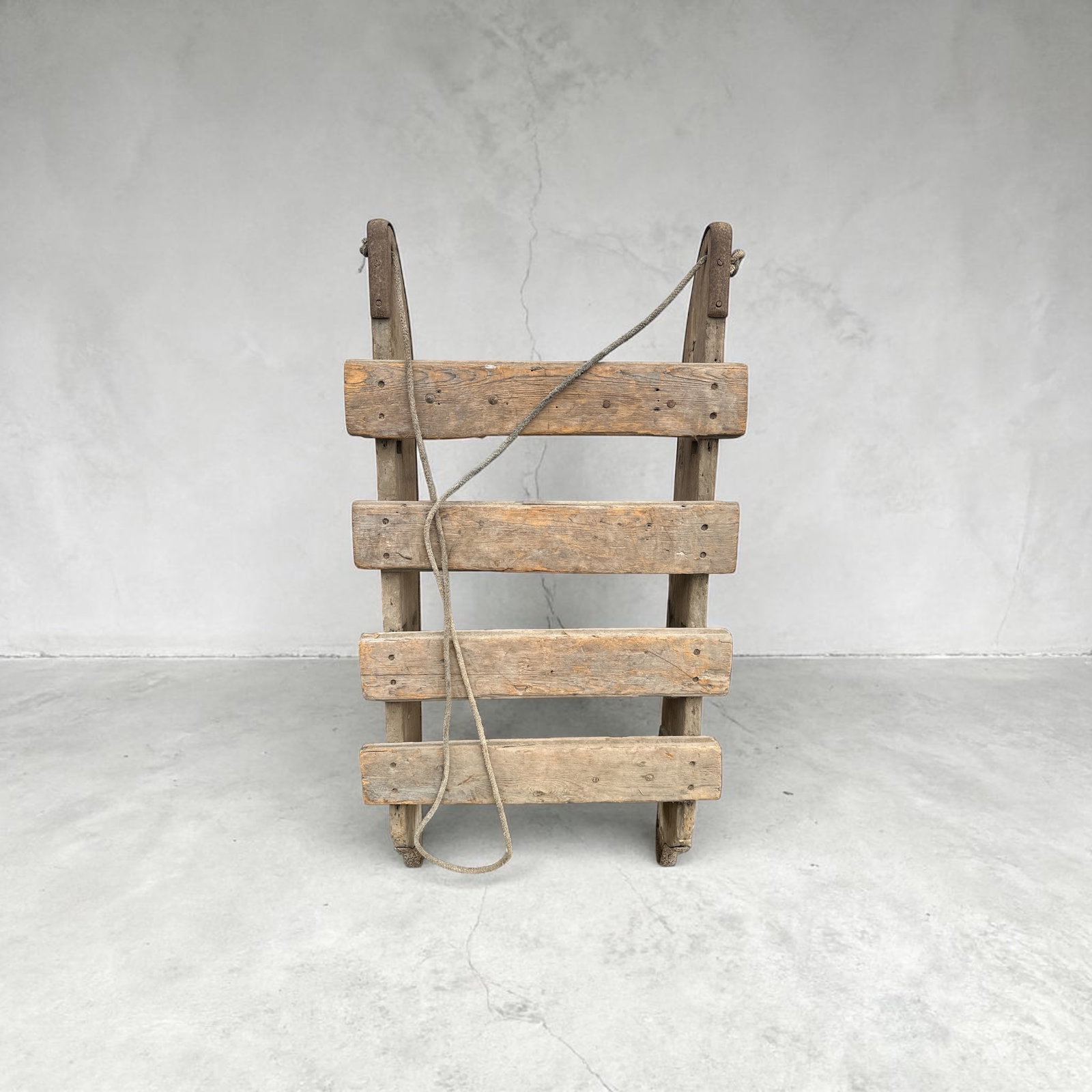 Primitive Pack Sled: Primitive Pack Sled. 7" x 24" x 45". >>>>>>>>>>>>>>READ—-READ—-READ—-Shipping for this lot is available ONLY THROUGH LIVEAUCTIONEERS/LIVESHIPPING. We advise all bidders to obtain a shipping esti