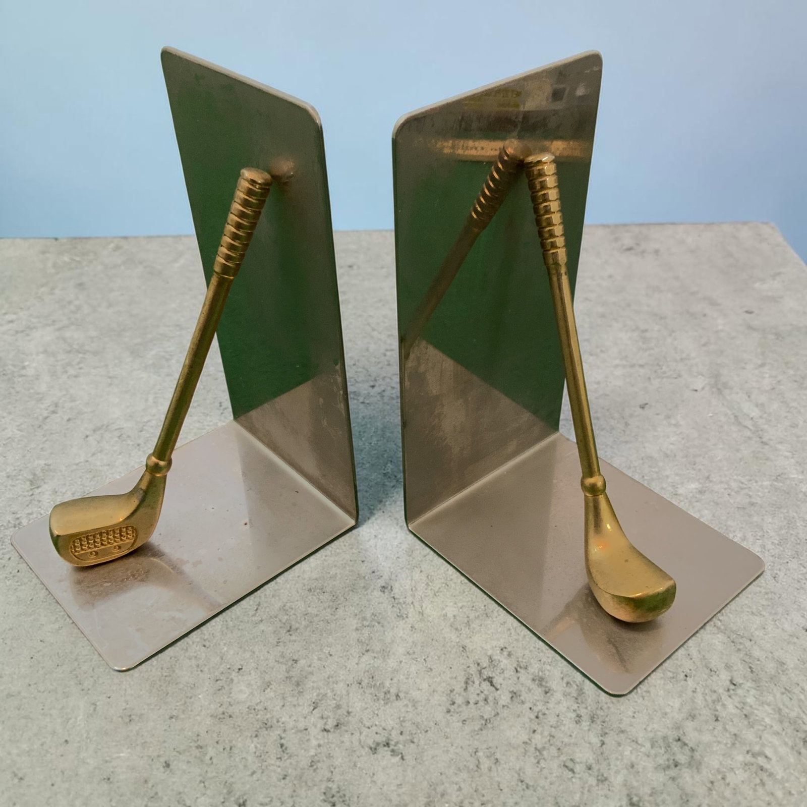 MCM Metal Bookends Golf Theme (1 of 3)