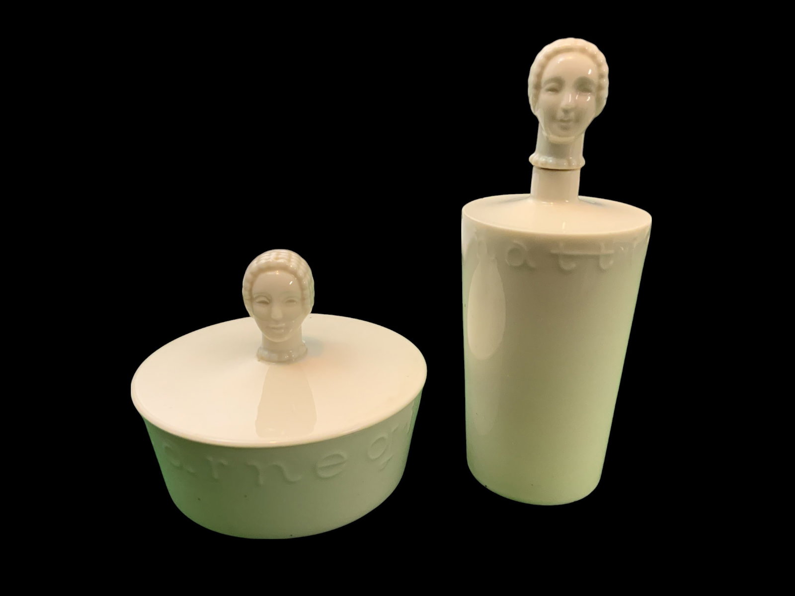Lenox for Hattie Carnegie Powder Box(full) & Lotion Decanter (1 of 4)