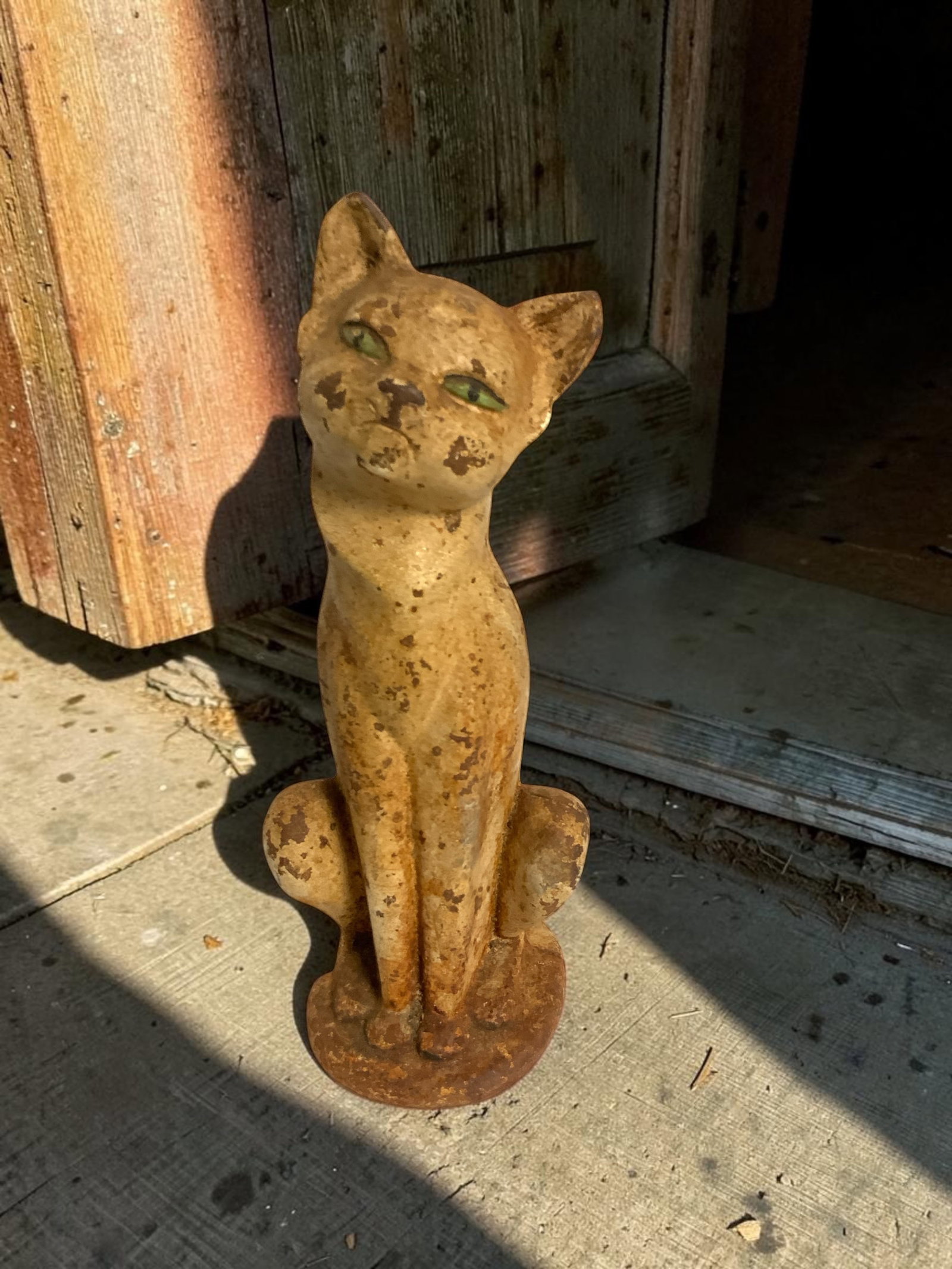 Vintage Cast Iron Cat Statue / Door Stop 10" tall (1 of 6)