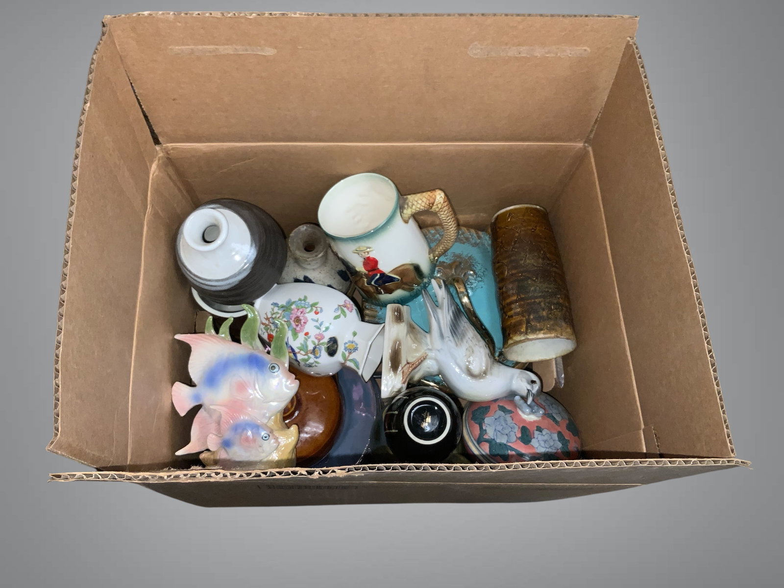 Box: Pottery-China McCoy-Otagiri-Shafford-Hall-Rickert-Aynsley-etc (1 of 2)