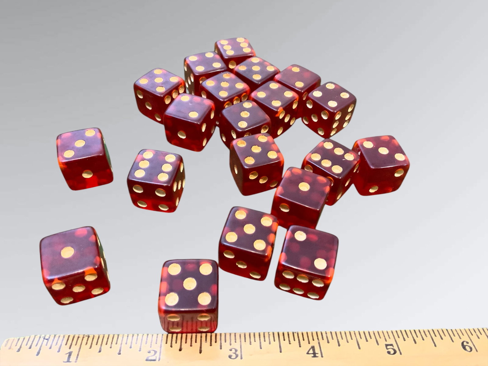 20pc Collection Vtg Translucent Black Cherry Dice (1 of 2)