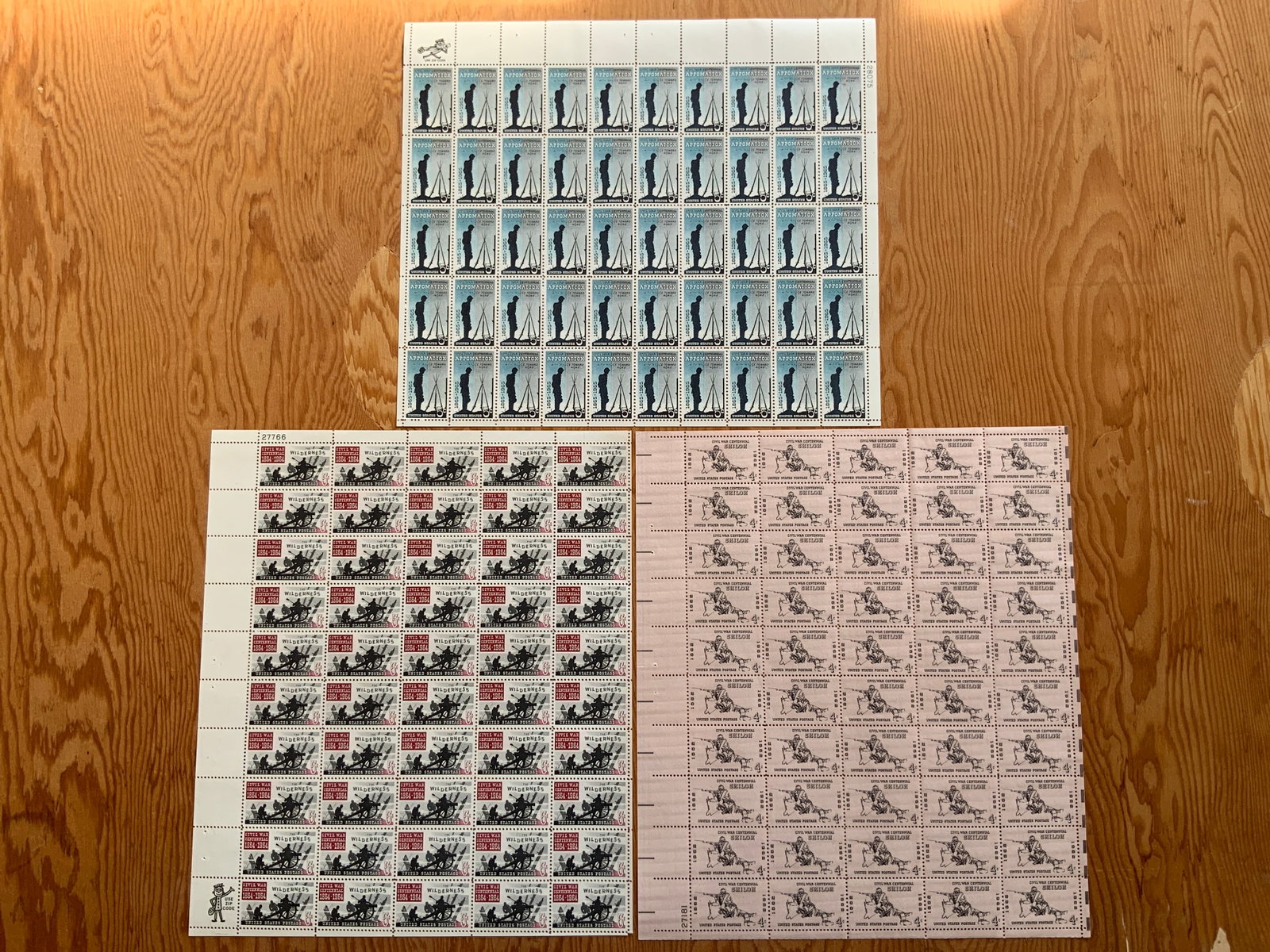 Mint Sheets Civil War Commemoratives Appomattox Shiloh Wilderness (1 of 10)