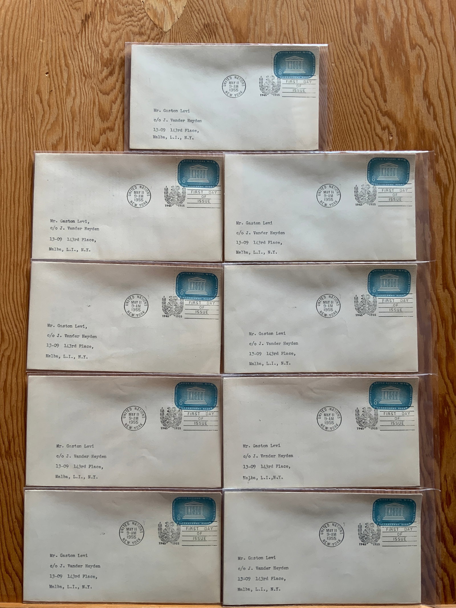 (9) United Nations First Day of Issue UNESCO(blue) Addressed Envelope (1 of 3)