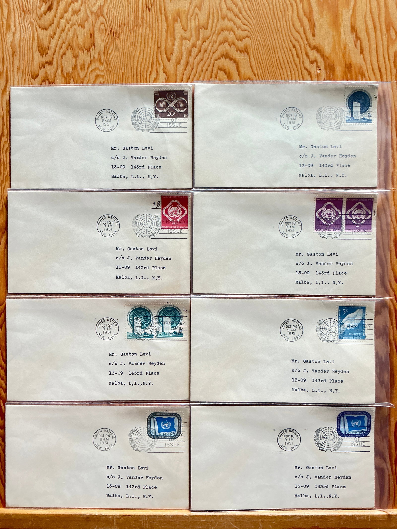 (8) United Nations First Day of Issue Assorted Topics Addressed Envelope (1 of 4)
