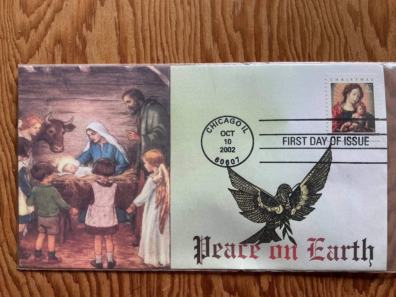 FDC Peace on Earth Nicholas B. Capozzi 18 of 25 Provenance on Reverse (1 of 2)