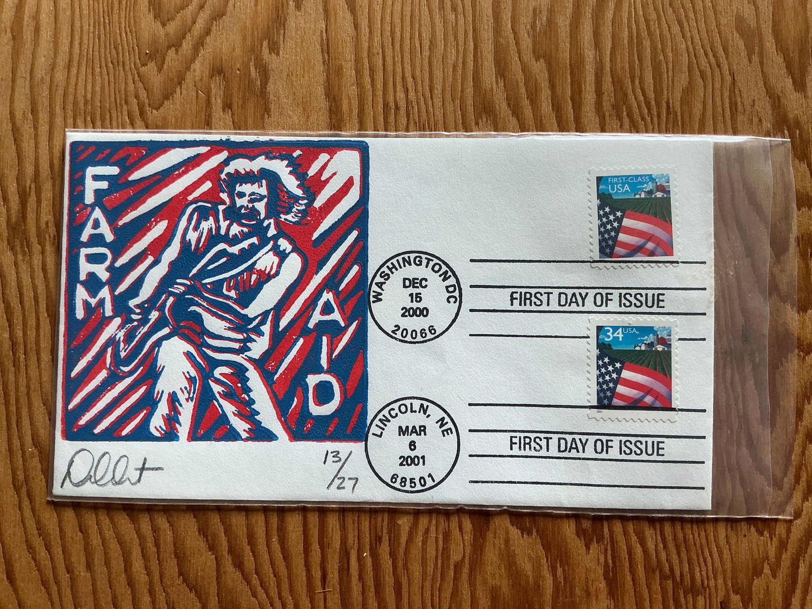 FDC FARM AID Cachet Signed and Numbered (1 of 2)
