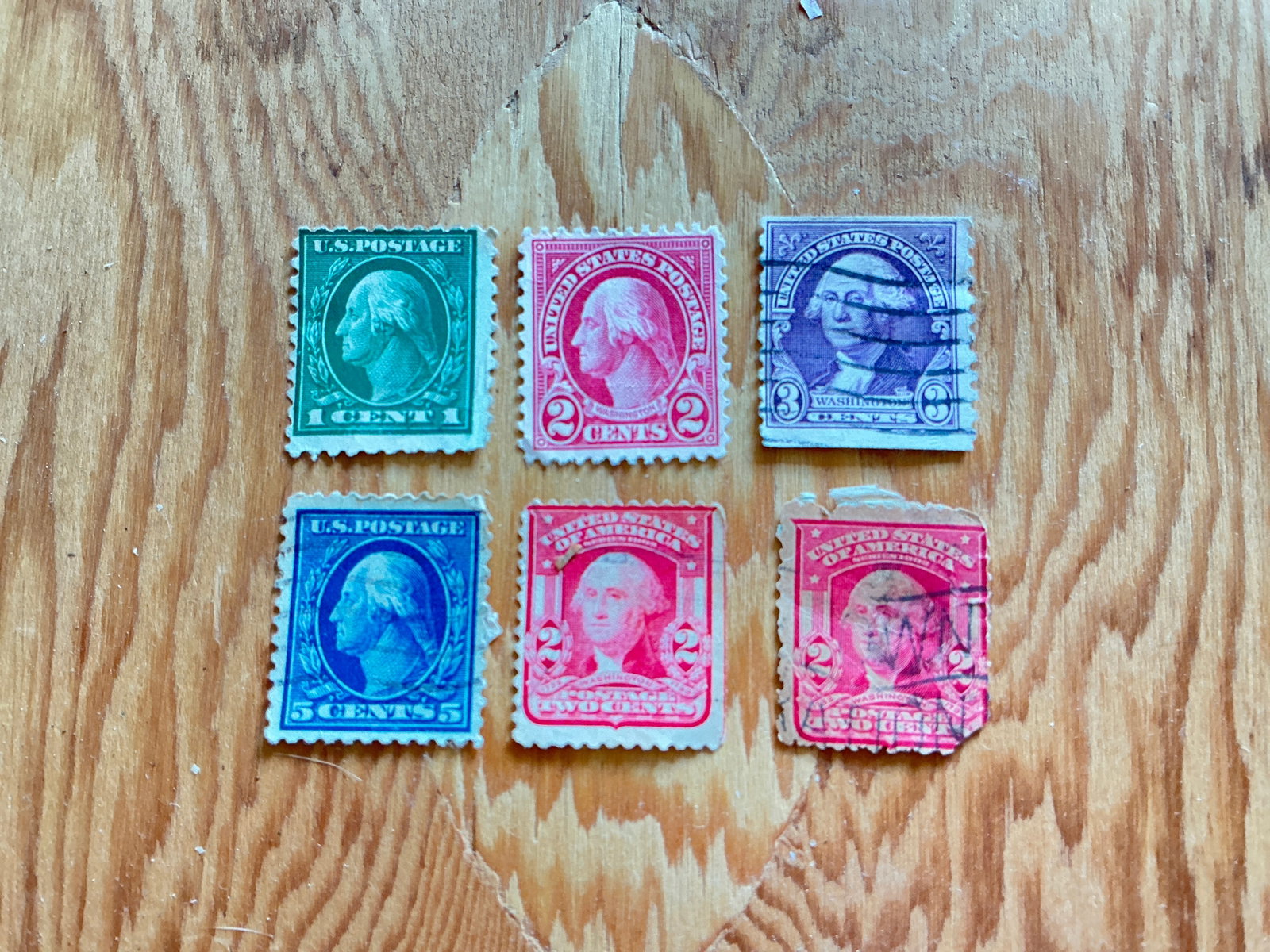 Early 1900s U.S. George Washington Postage Stamps No Gum (1 of 3)