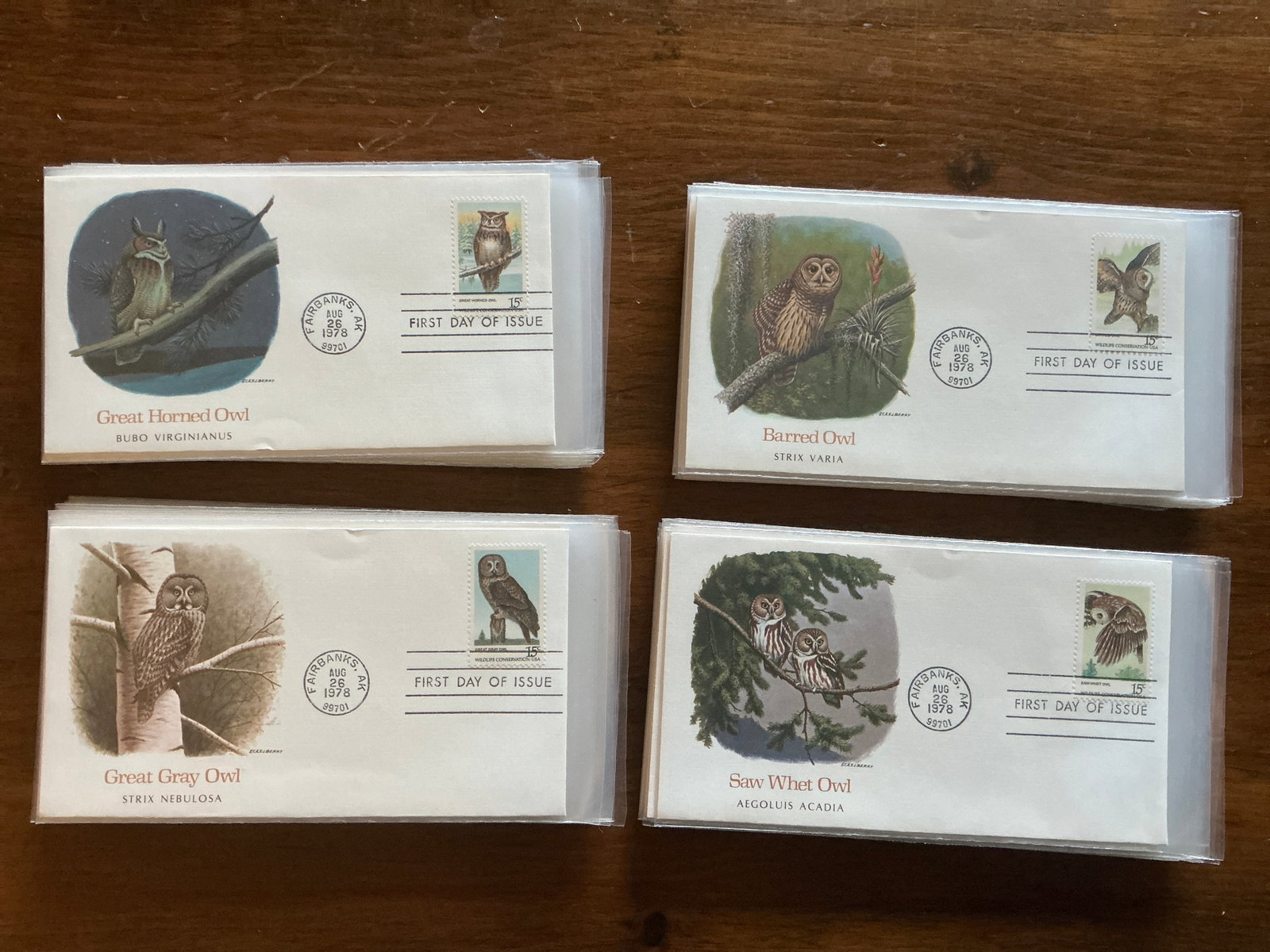 (80) FDC 1970s Owls - Butterflies - Flowers - Human Interest - History First Day of Issue Covers (1 of 20)