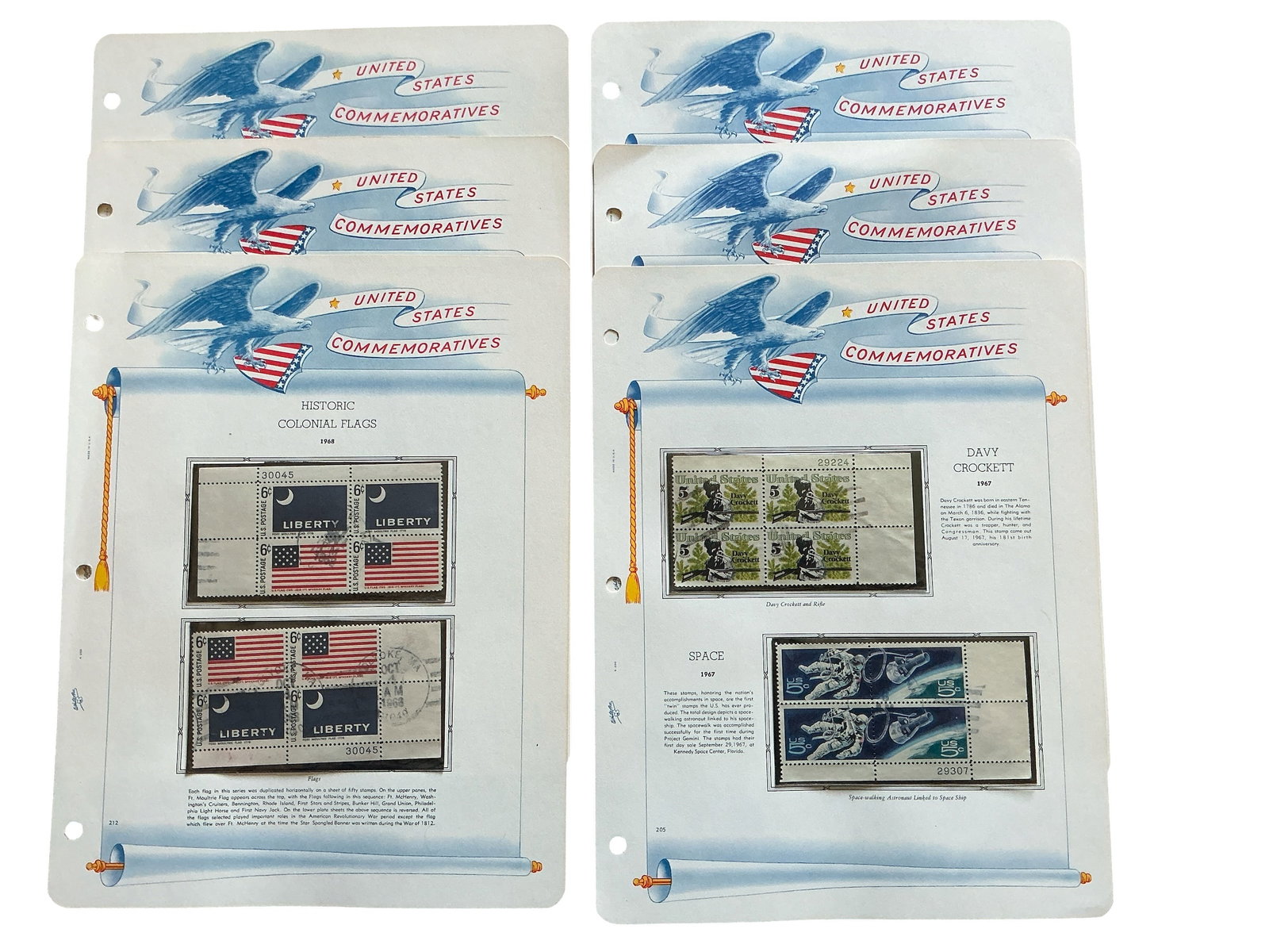 (10) U.S. Plate Blocks 6 pages White Ace (1 of 7)
