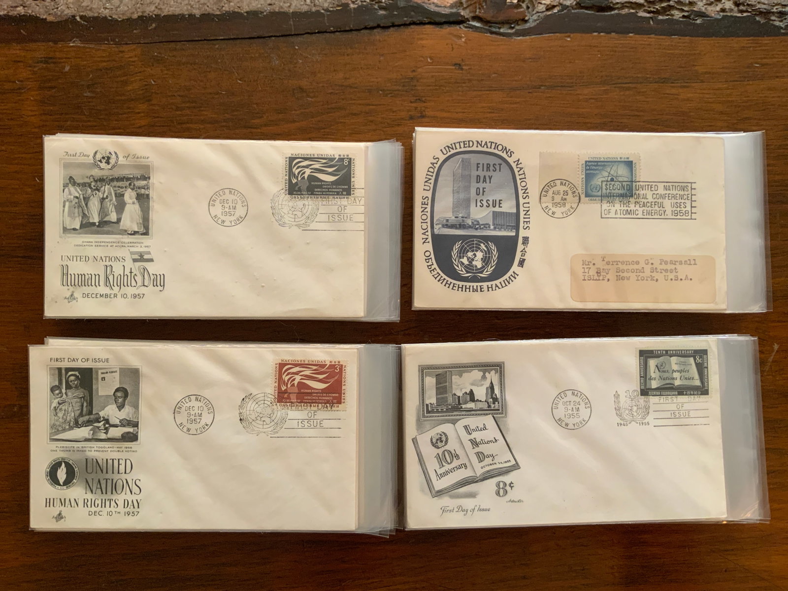(72) FDC 1950s United Nations First Day of Issue Covers. (1 of 18)