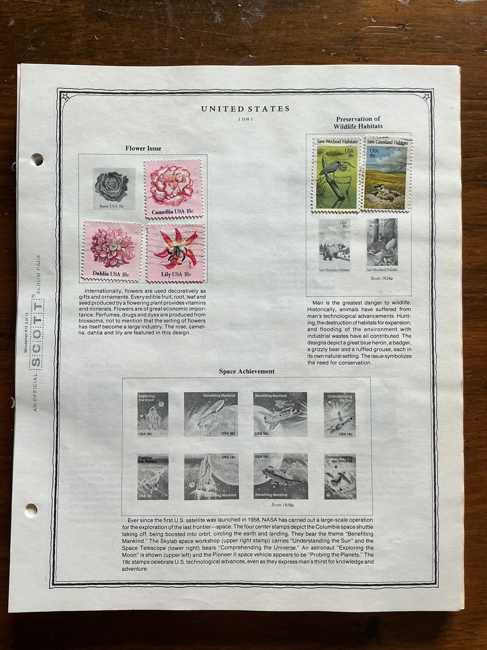 Scott Album Pages and Attached Stamps 1981-Air Post 1980: Scott Album Pages and Attached Stamps 1981-Air Post 1980. MANY STAMPS APPEAR READY TO DETACH. HANDLE WITH CARE WHEN OPENING YOUR PACKAGE. All page backs are blank. Some have Christmas or Easter Seals 