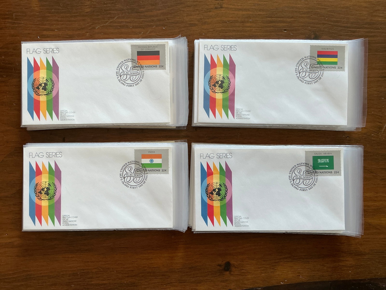 (63) FDC FLAG SERIES United Nation Postmark First Day of Issue Covers (1 of 16)