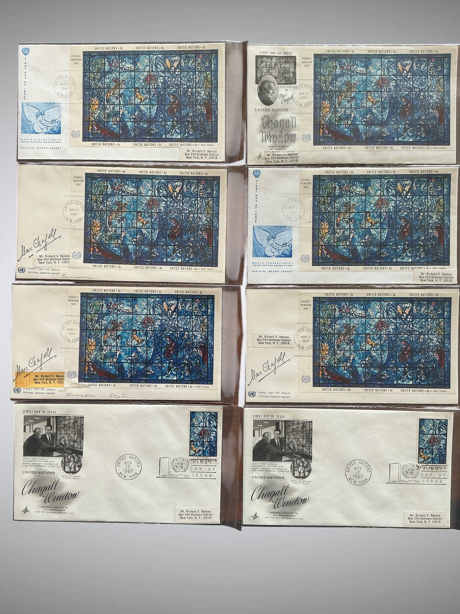 (8) FDC Chagall Window United Nations 1967 First Day of Issue Cover (1 of 1)