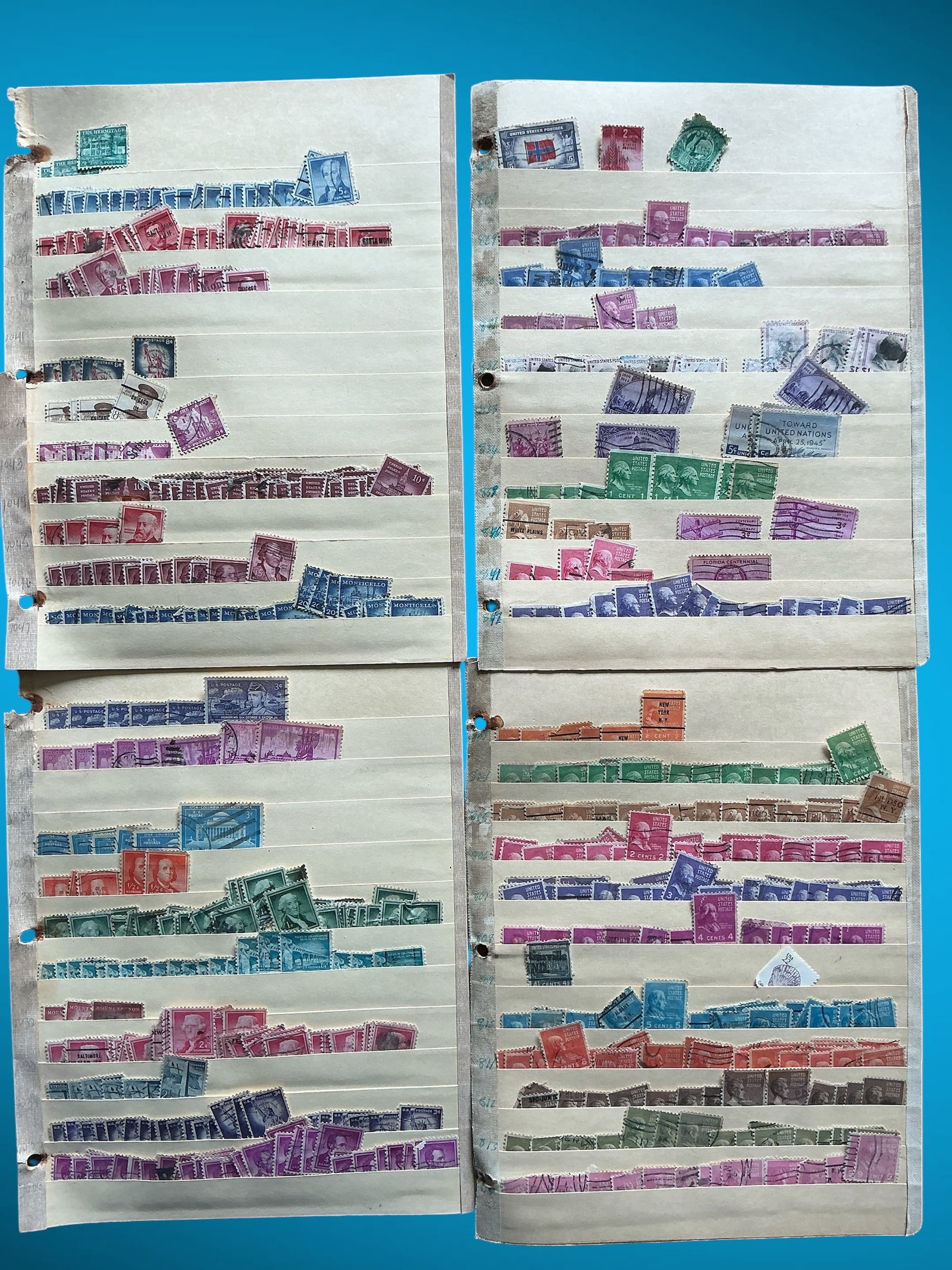 (4) Postage Stamp STOCK PAGES as shown (1 of 5)