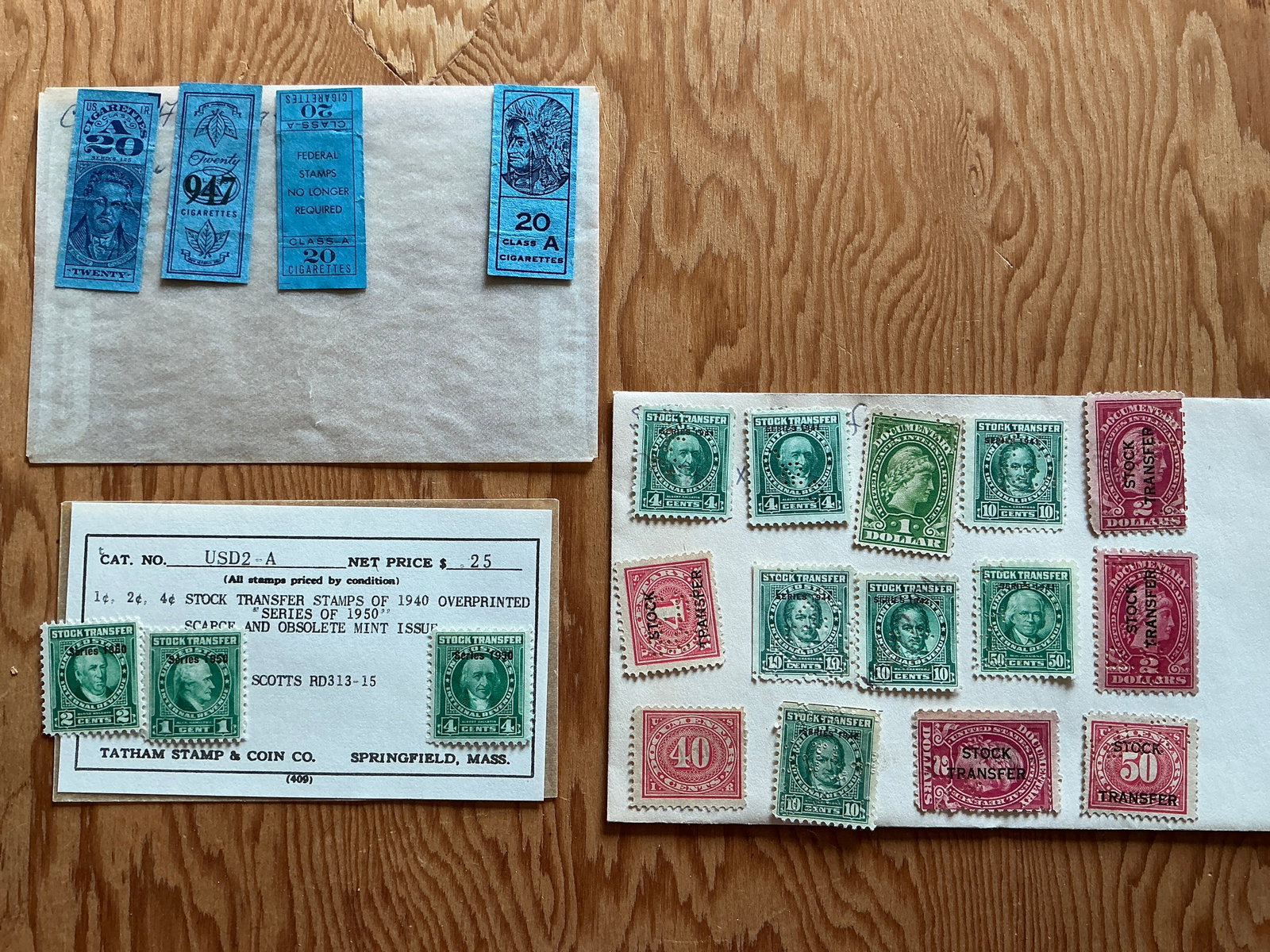 Vtg Stock Transfer Documentary and Cigarette Stamps (1 of 4)