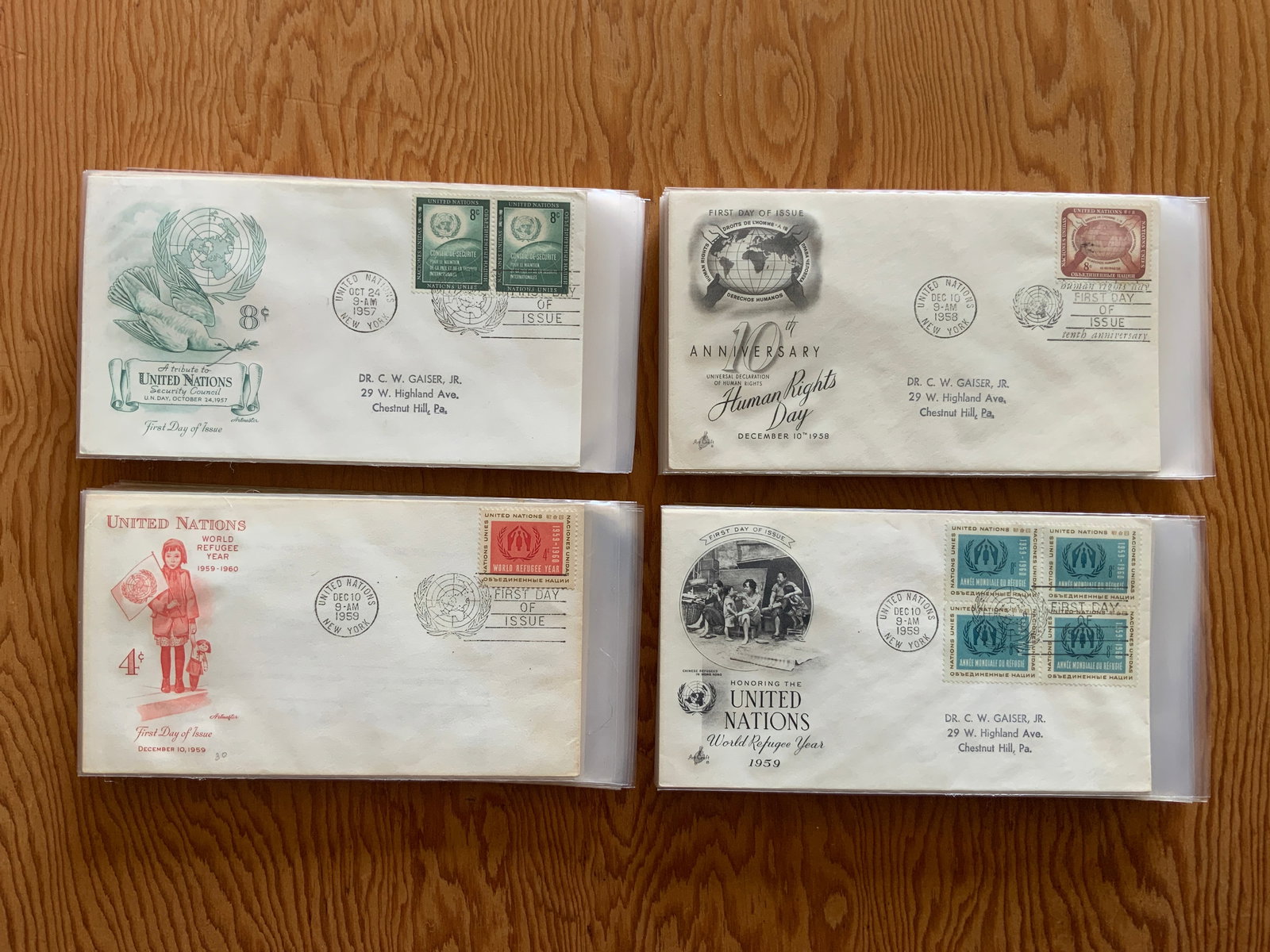 (82) FDC 1950s UNITED NATIONS Postmark First Day of Issue Covers (1 of 20)