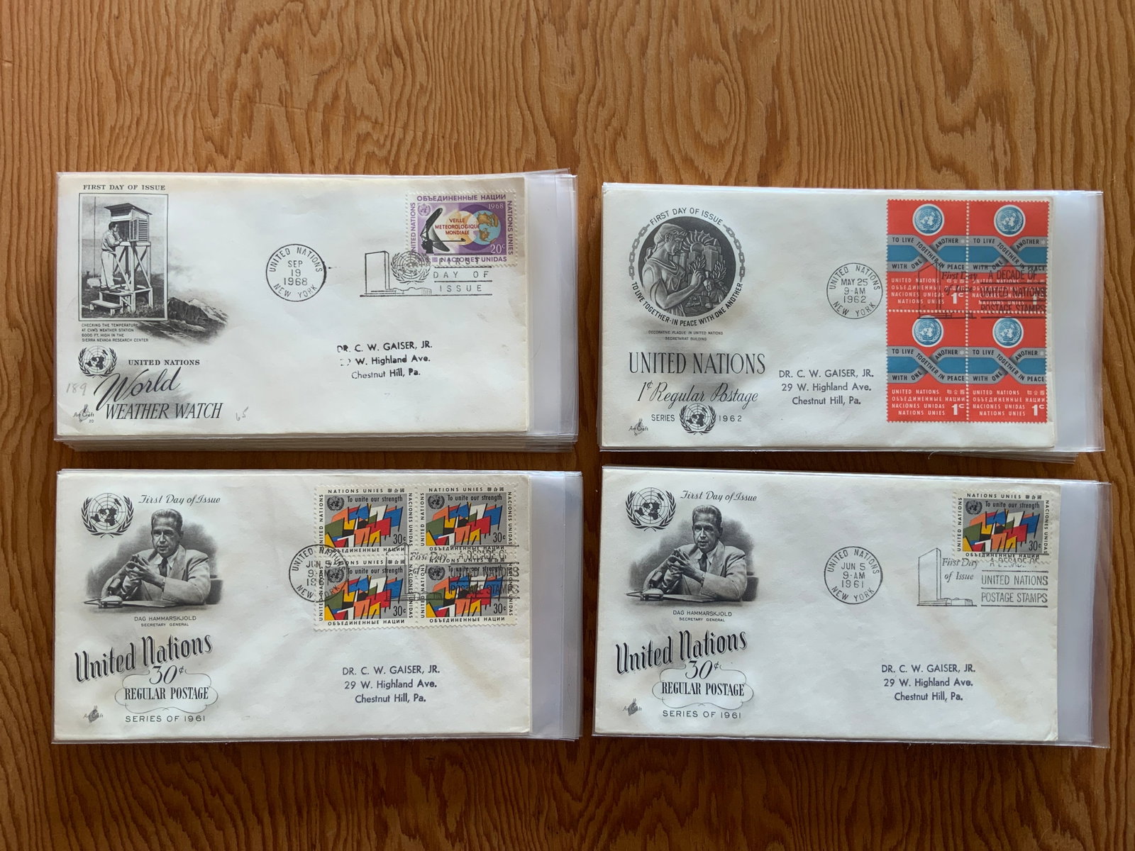 (80) FDC 1960s UNITED NATIONS Postmark First Day of Issue Covers (1 of 20)