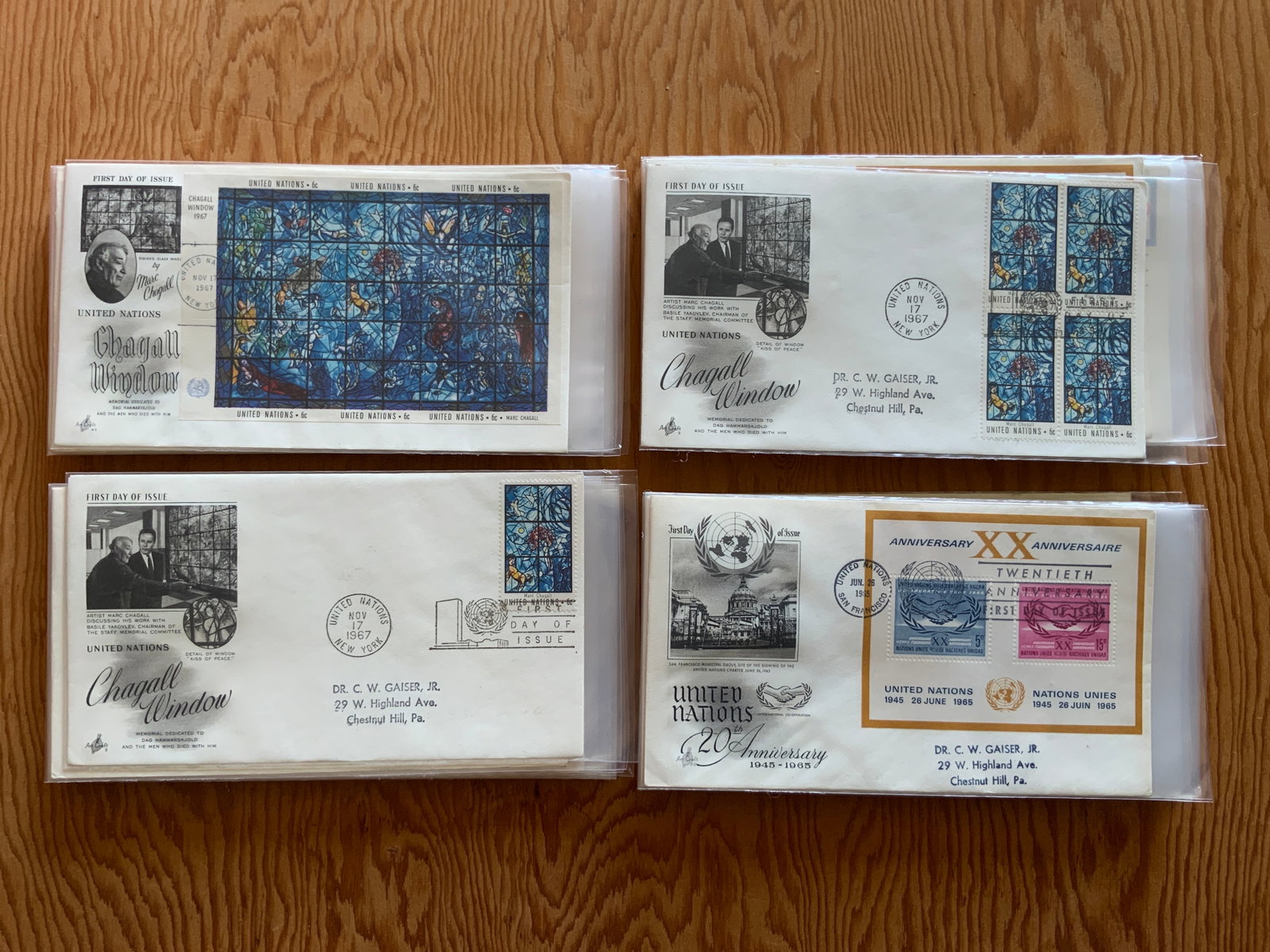 (80) FDC 1960s UNITED NATIONS Postmark First Day of Issue Covers (1 of 20)