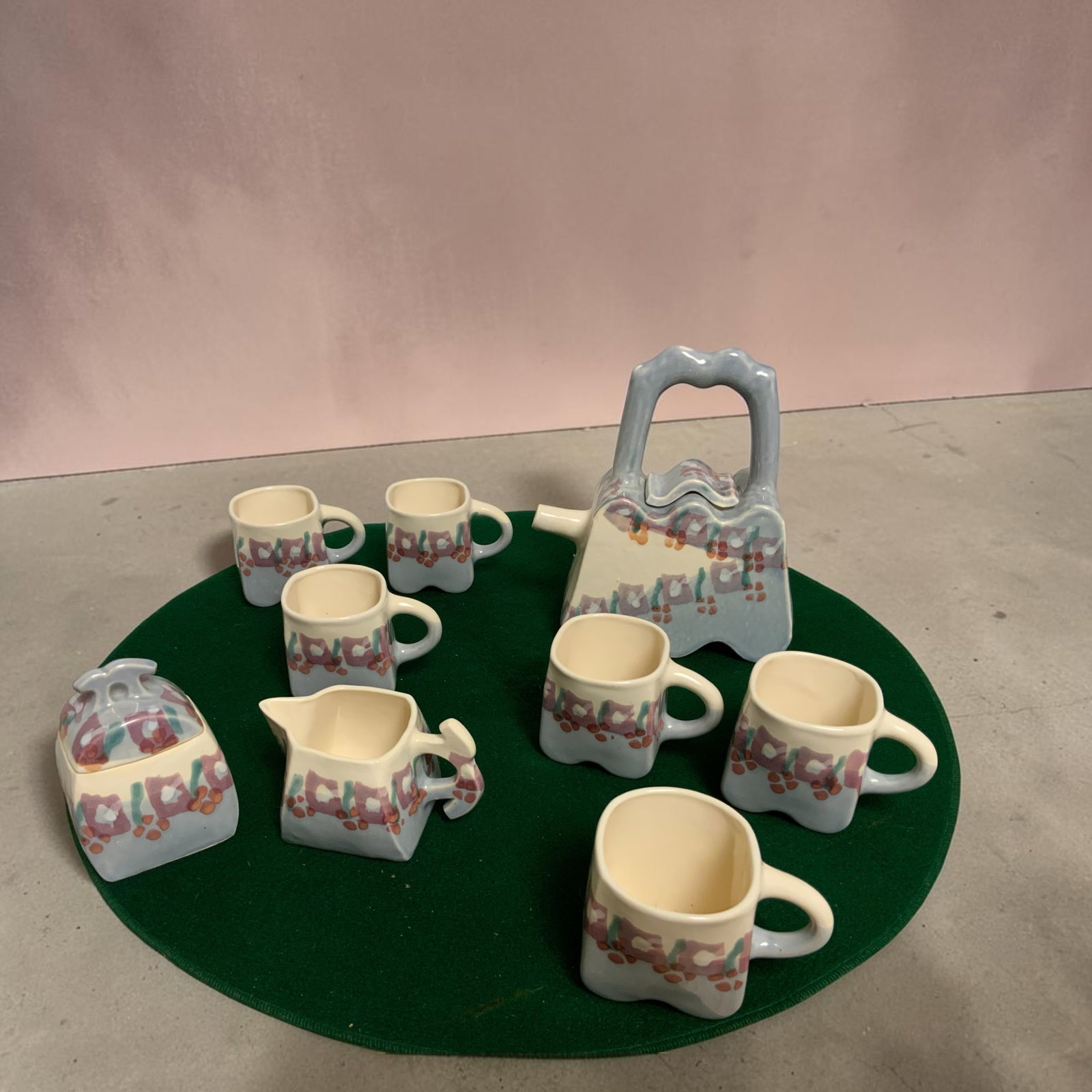 Ceramic 'Ingrid' Tea Set Teapot Sugar Creamer 6 Cups (1 of 4)