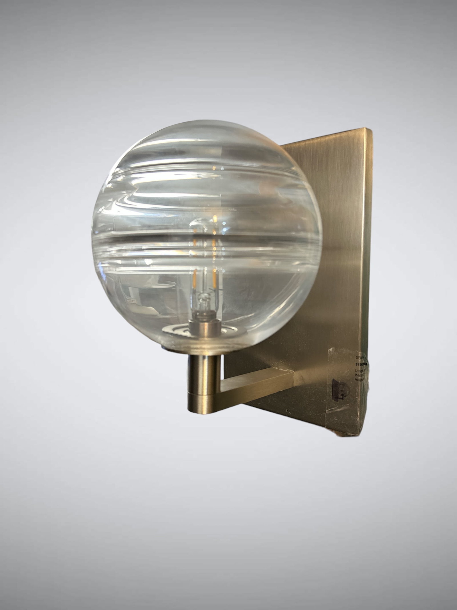 Sedona Wall Sconce Light Clear Glass Globe (1 of 5)