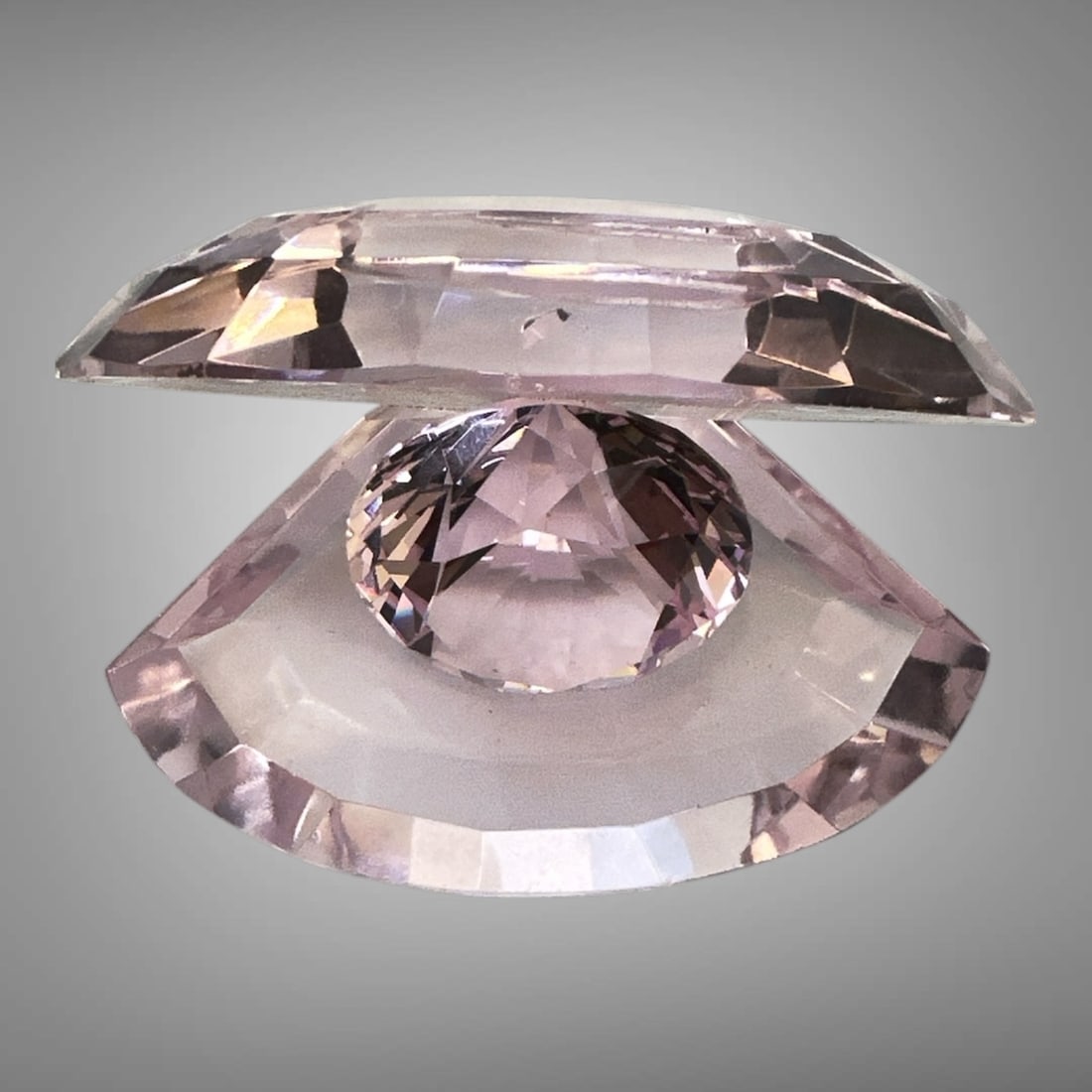 Crystal Pink-hue Paperweight Jewelry Box Shape (1 of 5)