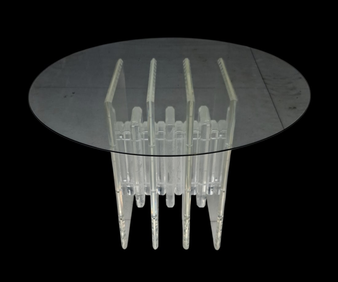 Charles hollis Jones glass & lucite dinning table (1 of 5)