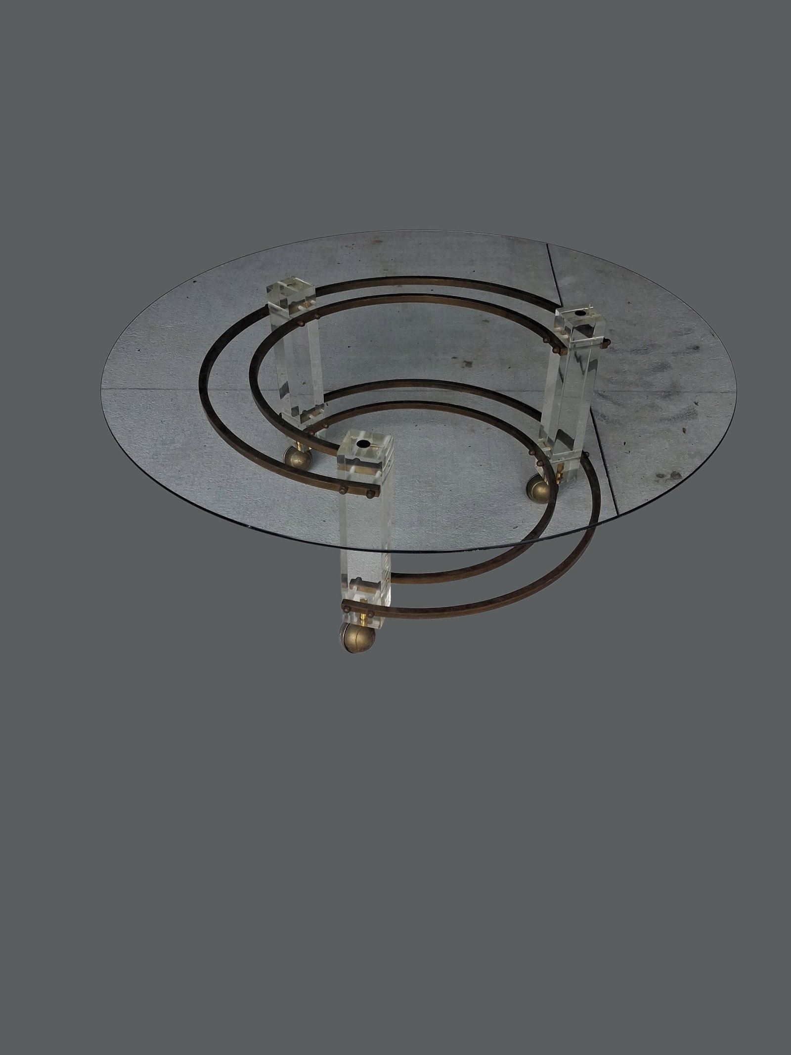 Charlie's hollis jones brass lucite and glass vintage table (1 of 2)