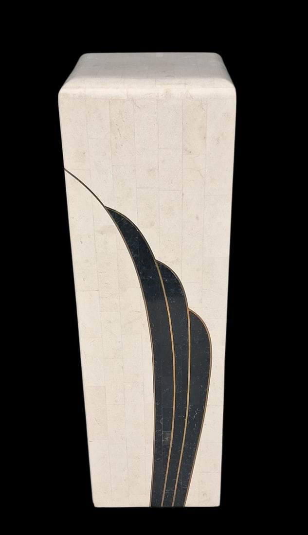 Tasselated travertine pedestal (1 of 3)