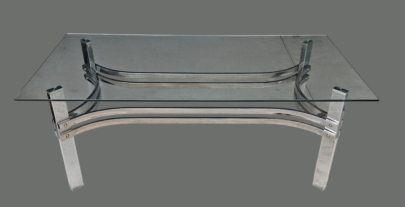 lucite, crome & glass lcoffee table (1 of 3)