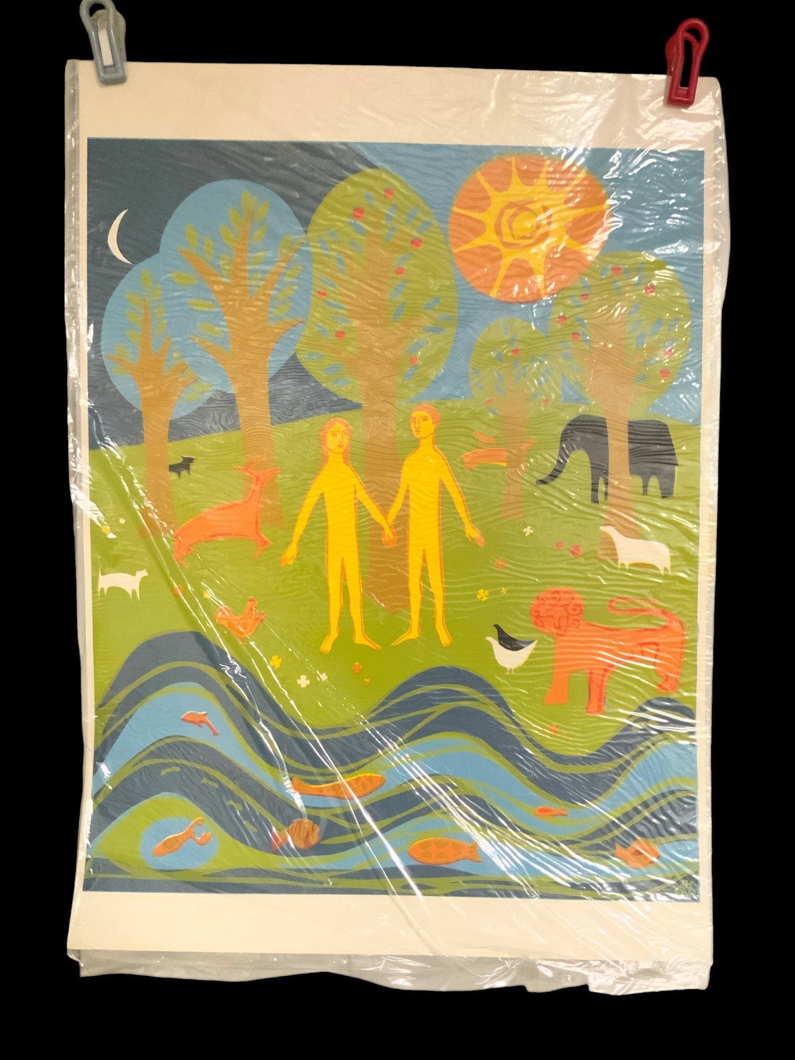 Poster: Stylized River Assorted Animals Naked Couple ?Trest? (1 of 2)