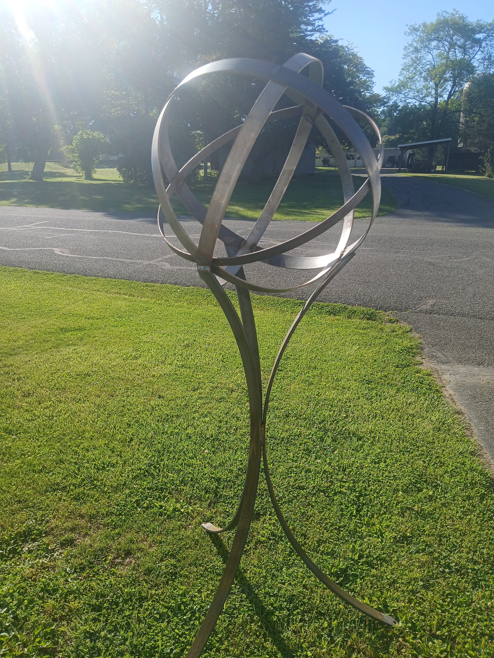 Large metal armillary sculpture (1 of 4)