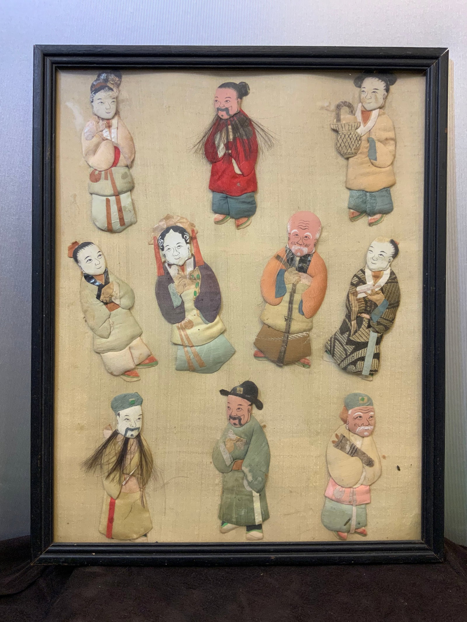 Vtg Framed Asian Dolls (1 of 3)