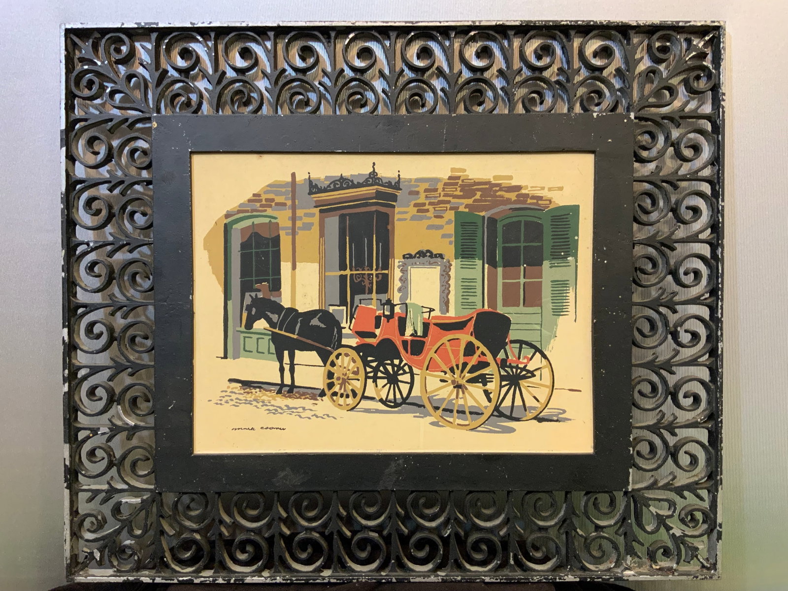 MCM Limited Edition Mark Coomer New Orleans Style Street Scene Metal Scrollwork 'Shabby' Frame (1 of 4)