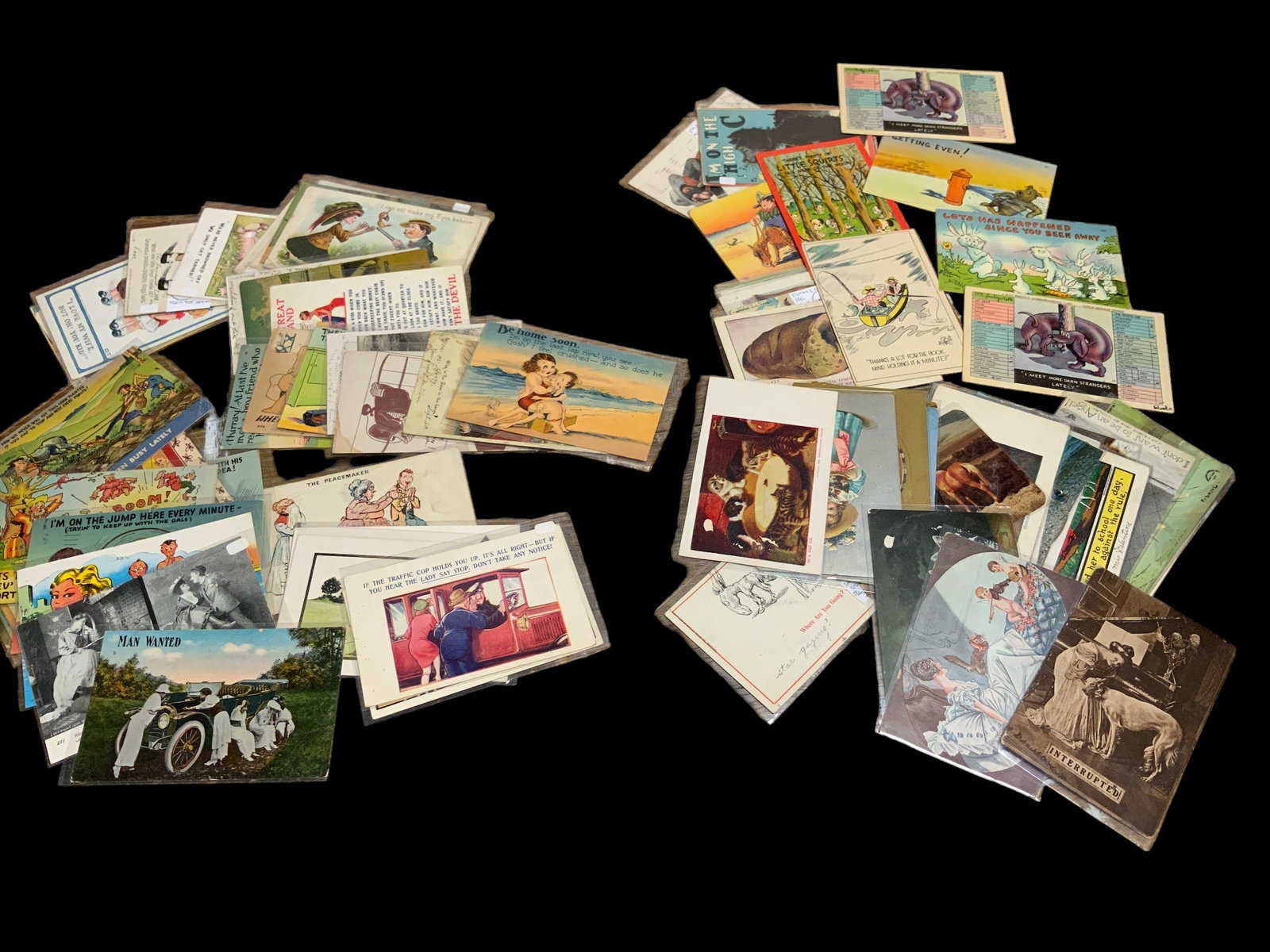 (50) Vintage Men & Women, Animals Postcards (1 of 3)