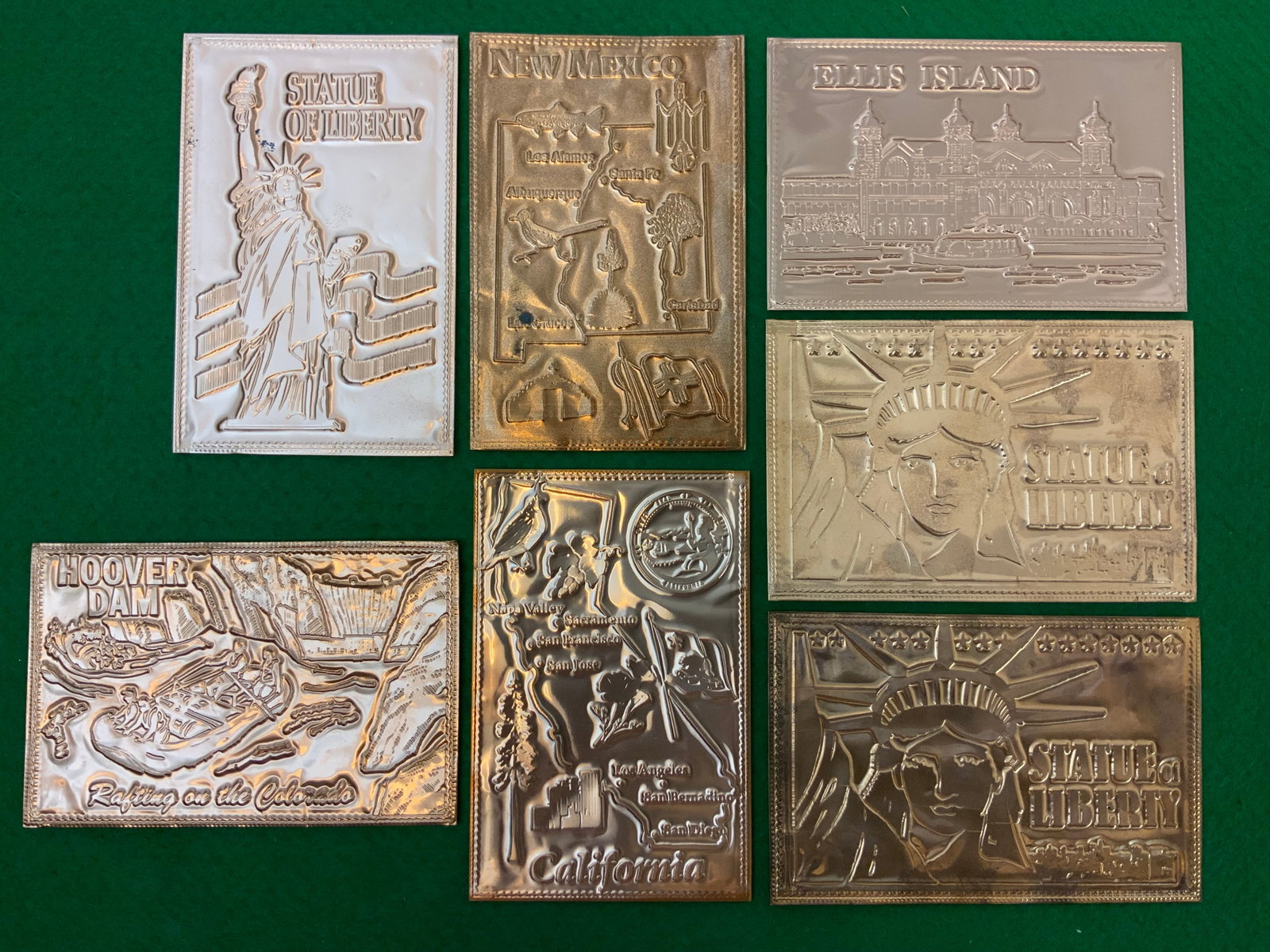 (7) Mid-Century Copper Card Copper Postcards Unwritten & Unposted (1 of 2)