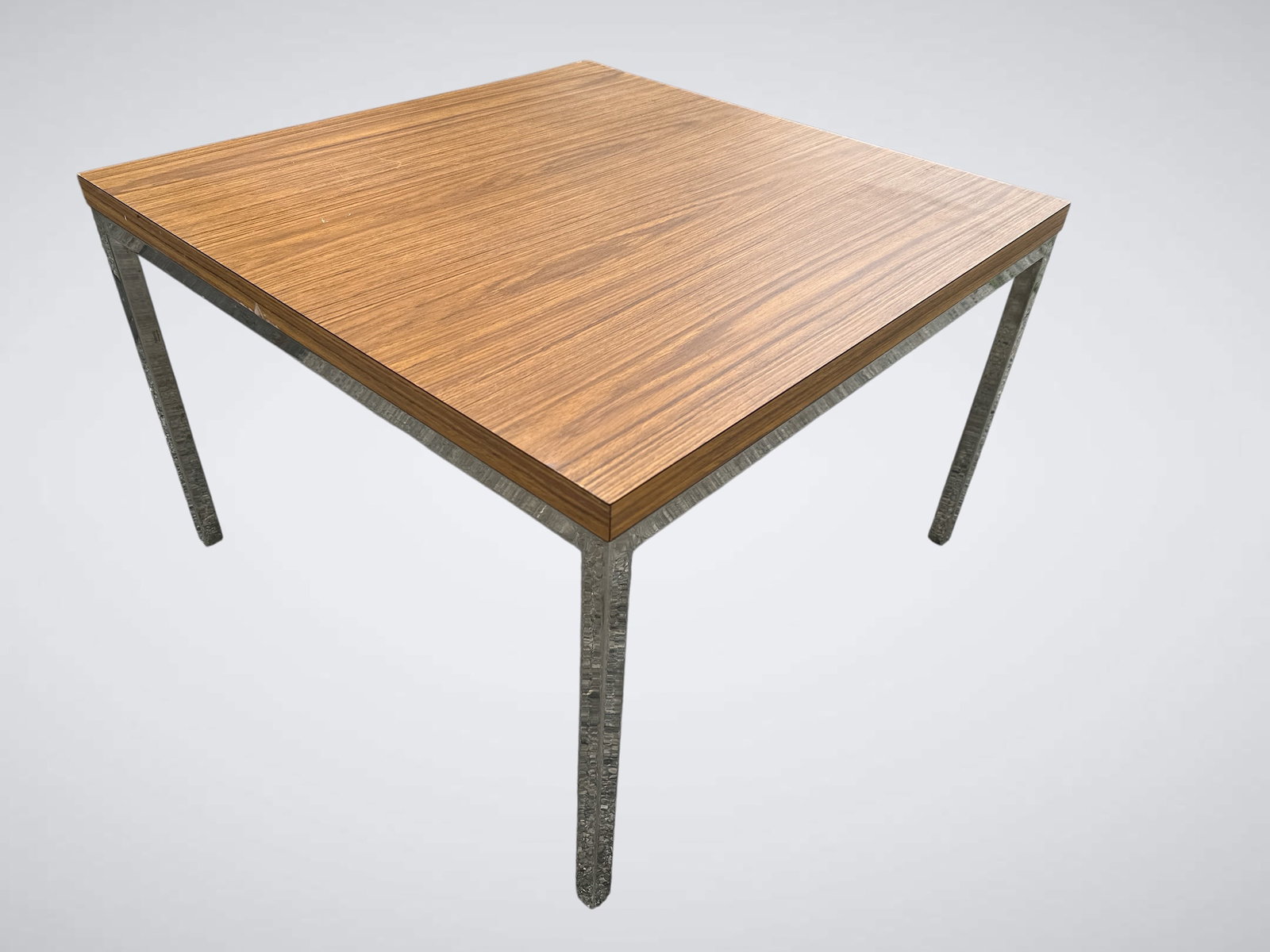 MCM Woodgrain Plastic Laminate Square Coffee Table (1 of 4)