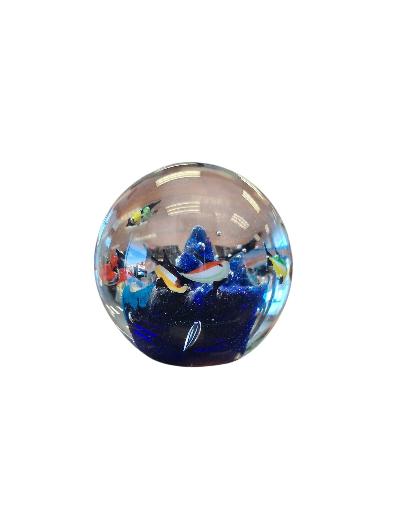 Murano-stylefish aquarium featuring fish glass paperweight (1 of 4)