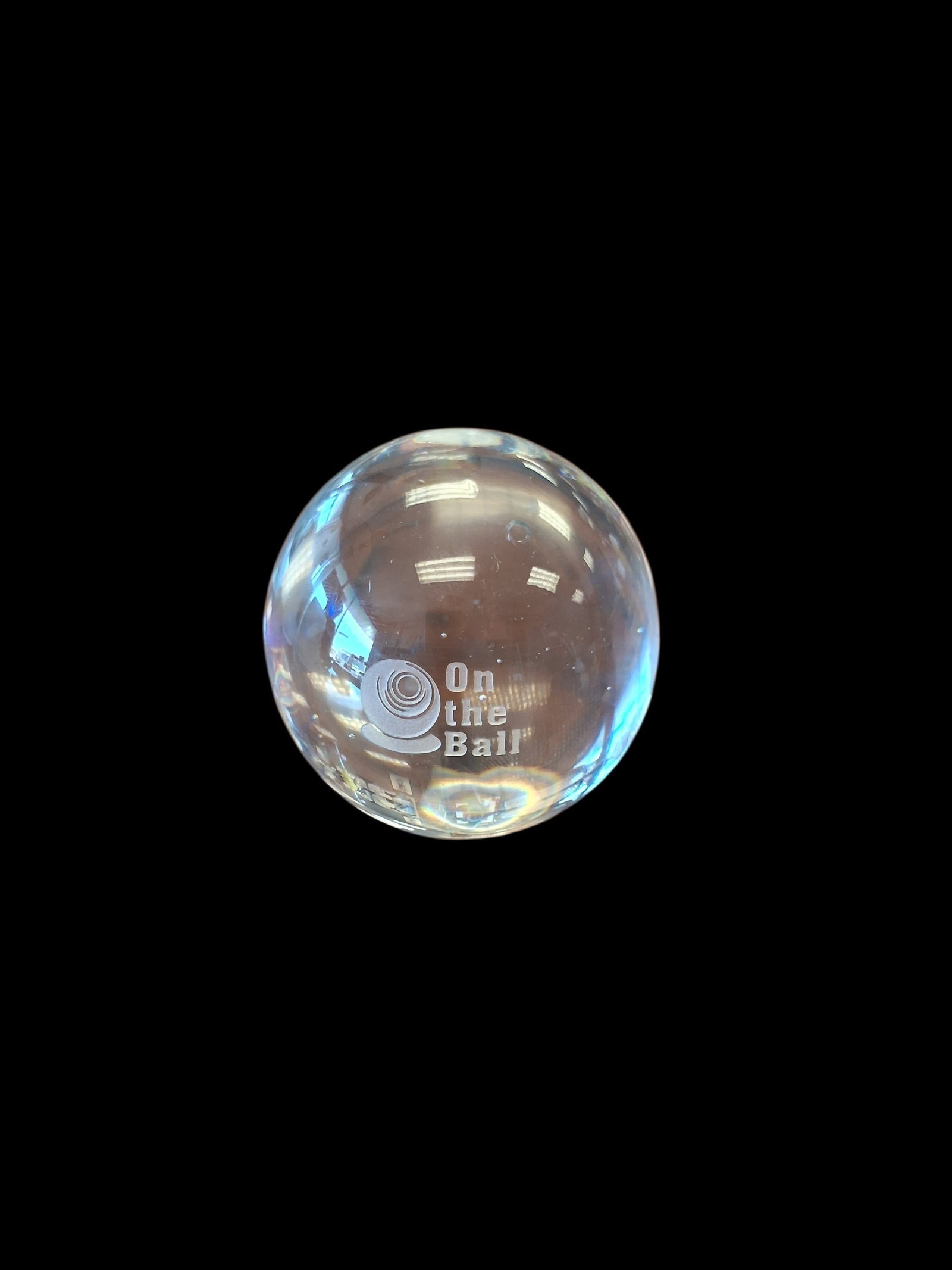 Clear Glass Paperweight featuring a engraving on front (1 of 3)