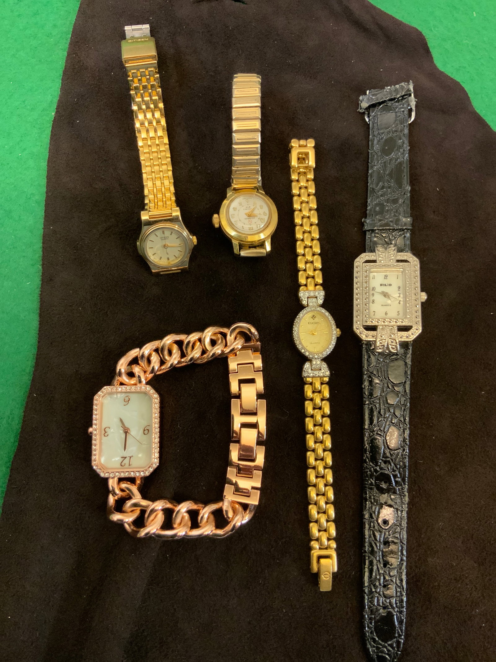 (5) Vtg Ladies’ Folio Citizen Helbros Elgin Wristwatches (1 of 11)
