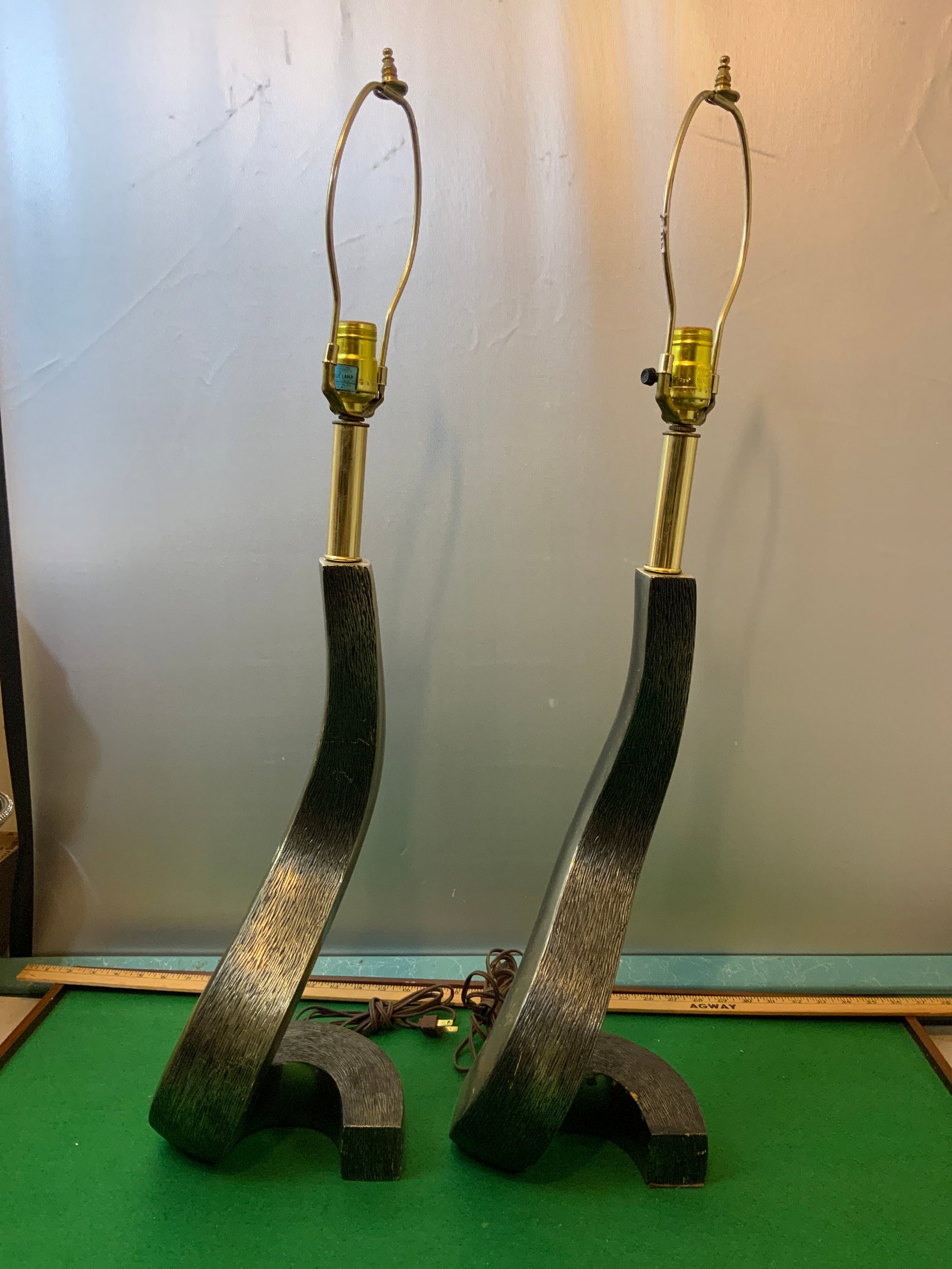 Pair Mid-century Scroll Design Table Lamps (1 of 4)