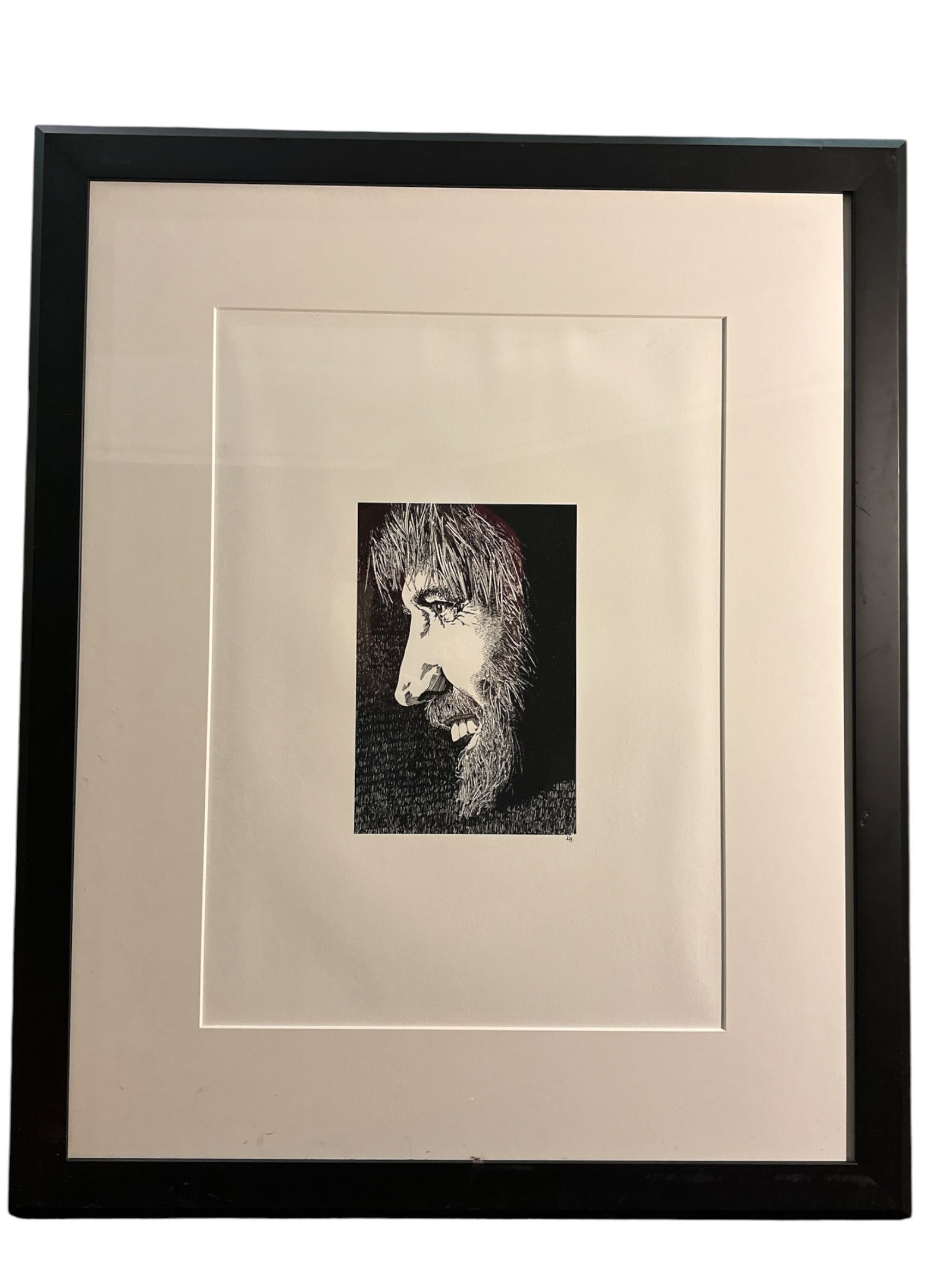 Large Framed Art Print Portrait Signed ‘KH’ (1 of 3)